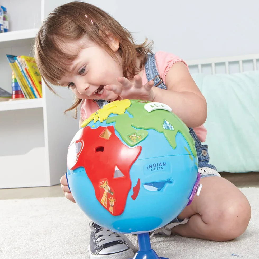Learning Resources Mappamondo puzzle imparare geografia continenti oceani | Sviluppa conoscenze geografiche di base, riconoscimento di forme e problem solving. Supporta curiosità verso il mondo.