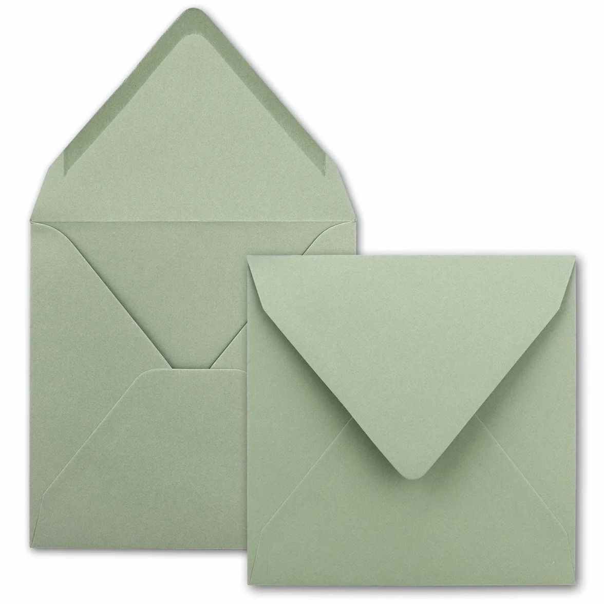 Buste quadrate in eucalipto verde 15,5 x 15,5 cm 110 g/m² con colla umida - Serie FarbenFroh