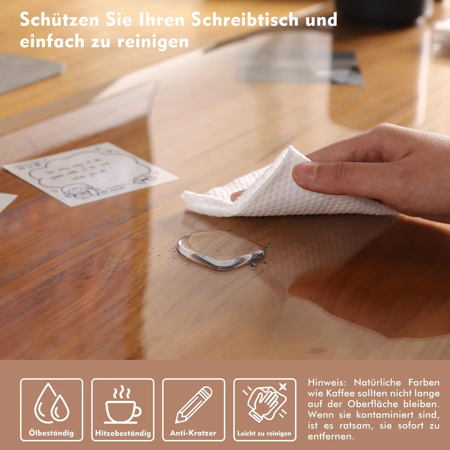 Sottomano da scrivania trasparente 60x40 cm PVC antiscivolo impermeabile