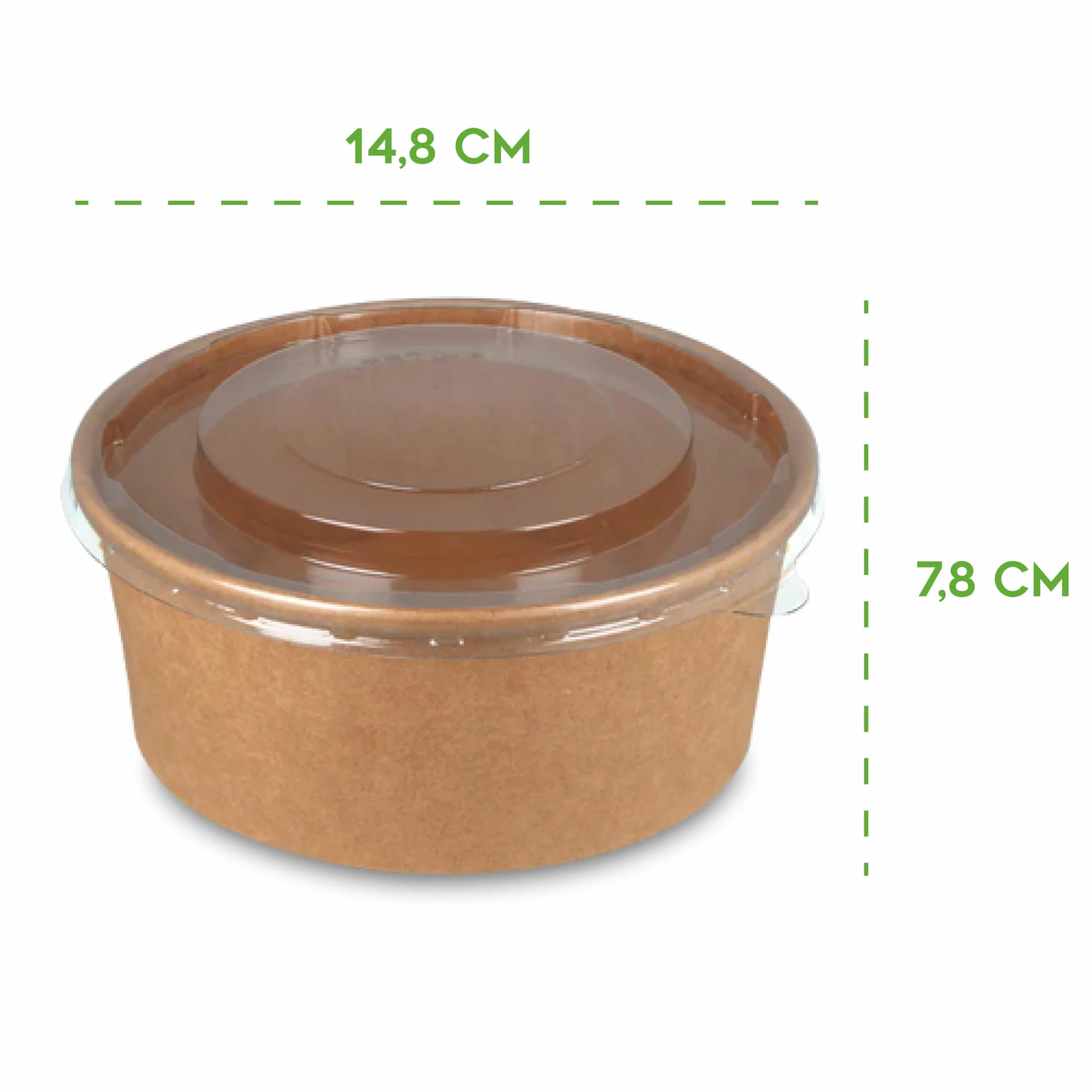 Ciotole di Carta 1000 ml con Coperchio Compostabili Biodegradabili Monouso diam. 14,8 cm