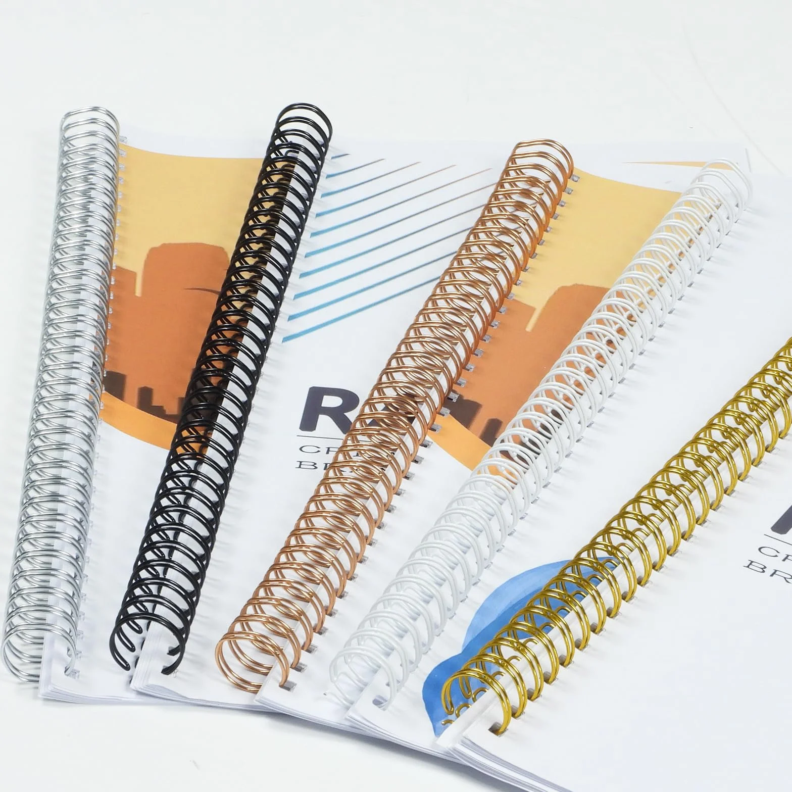 RAYSON Dorsi per rilegatura a spirale, 34 anelli, colori misti, 80 fogli, passo 3:1, 12,7 mm, A4, Confezione 100 pezzi