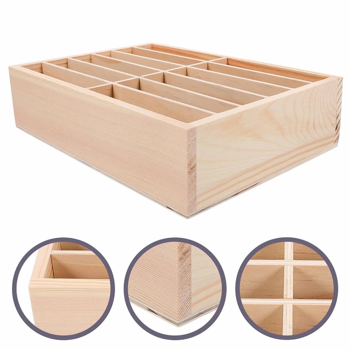 Beavorty Porta Cellulare in Legno 12 Scomparti, Organizer da 2 Pezzi per Ufficio e Riparazione Telefoni, Supporto per Cellulare da Scrivania