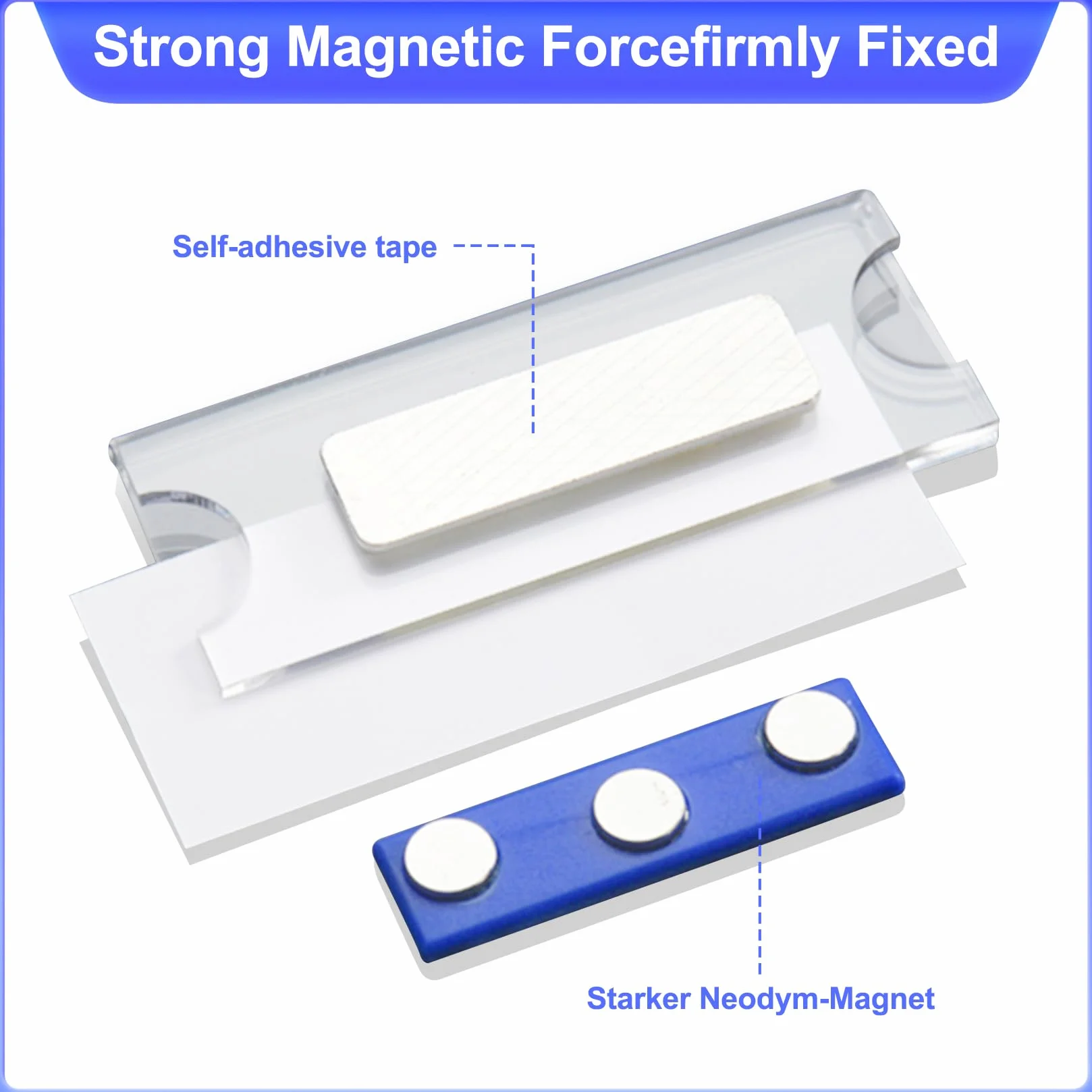 Badge portanome per abbigliamento 75 x 30mm 10 PCS Con magnete