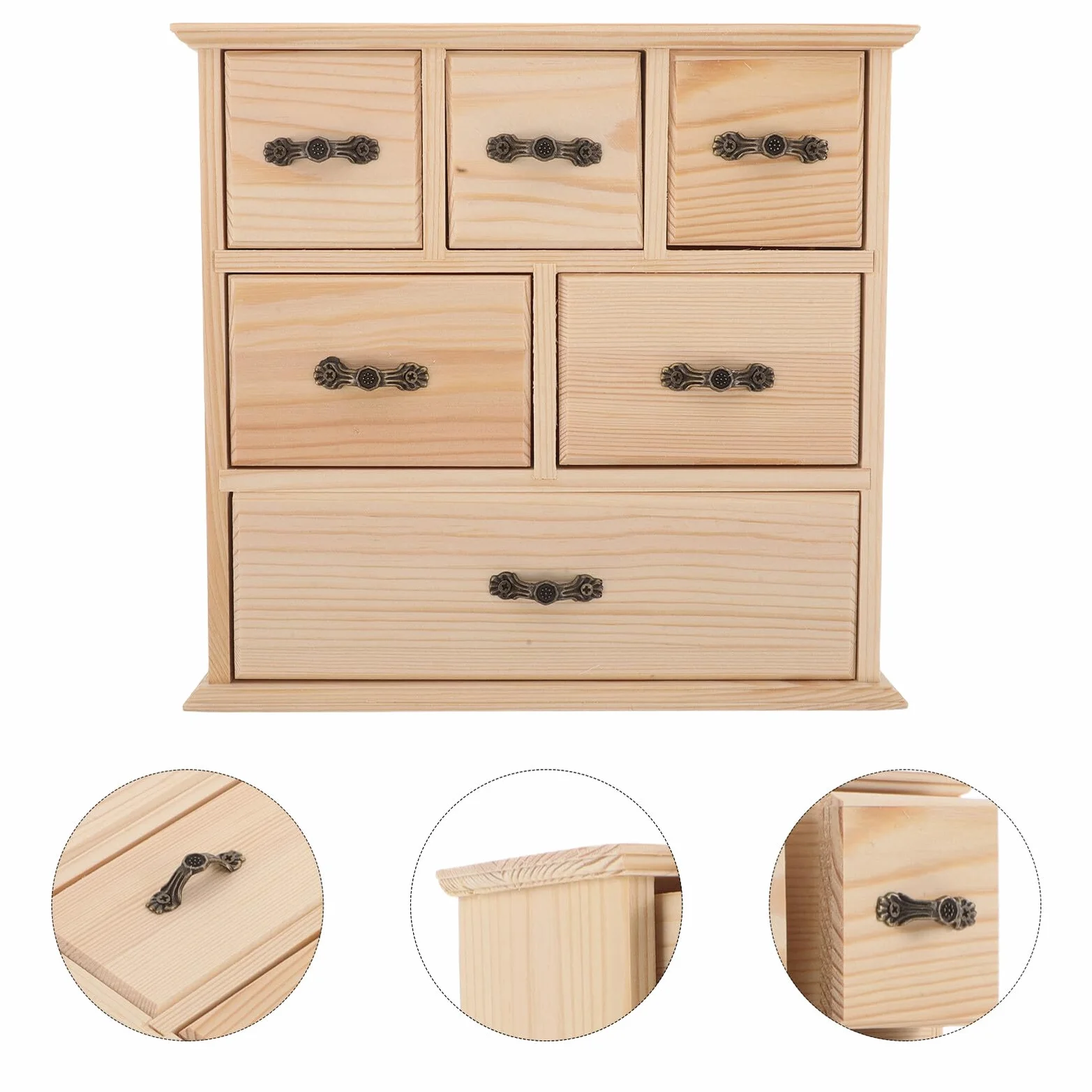 Organizer Scrivania in Legno con Porta Cancelleria e Documenti Cassettiera da Scrivania in Legno Naturale per Ufficio e Casa Scatola Portaoggetti Compatta