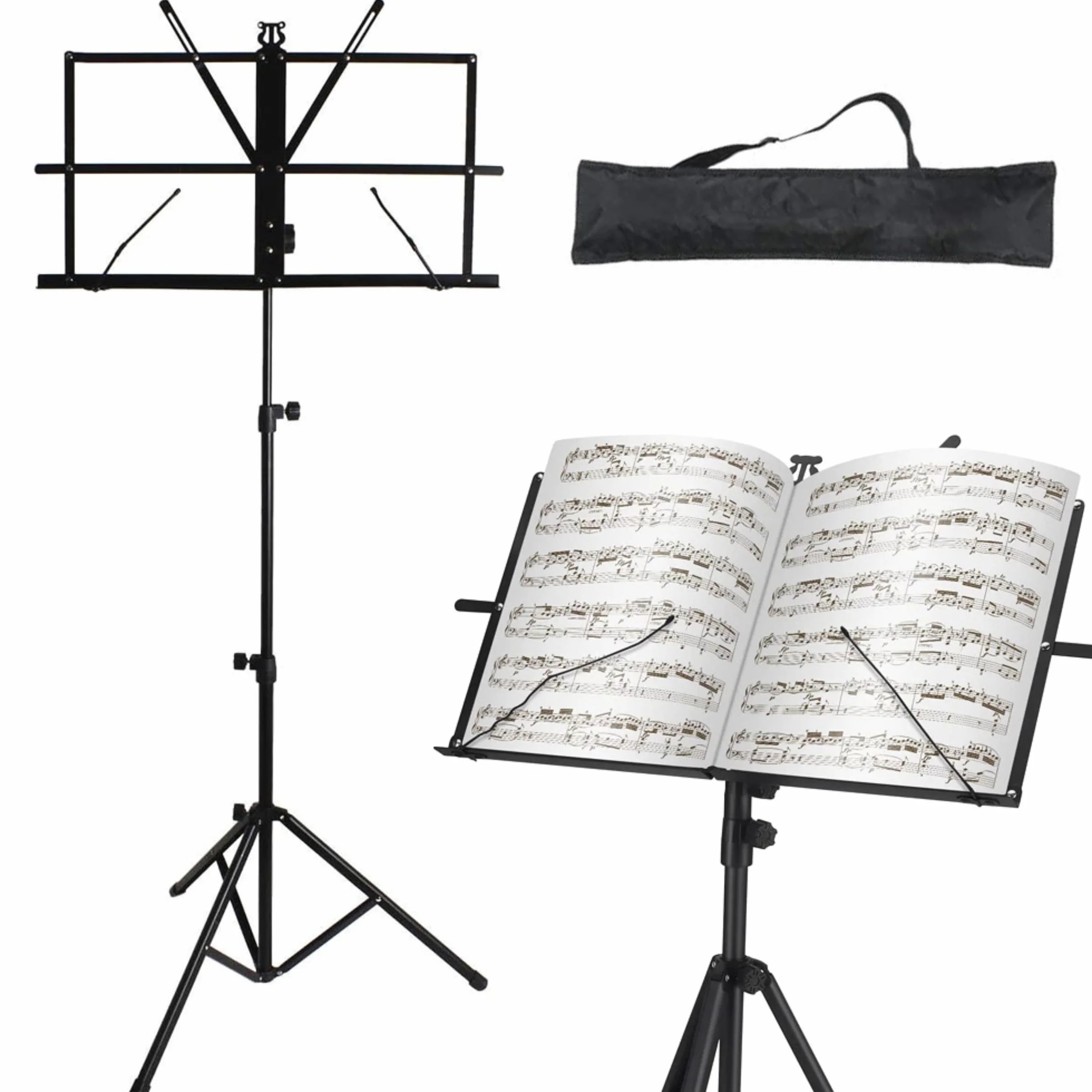 PARENCE Leggio in alluminio regolabile pieghevole Porta spartiti con borsa Altezza 132 cm