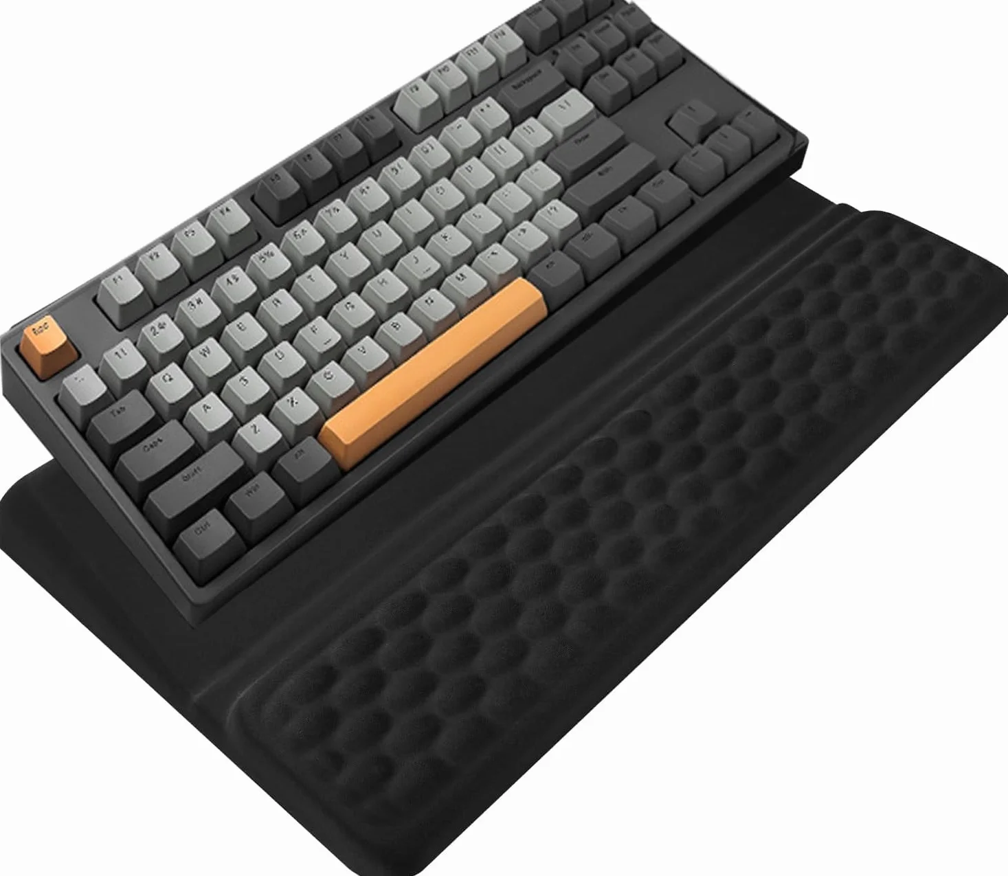 Supporto Tastiera Pc con Poggiapolsi,Poggiapolsi Tastiera Ergonomico per Tastiera,Ufficio,Casa,Adatta a Tutte le Dimensioni Della Tastiera