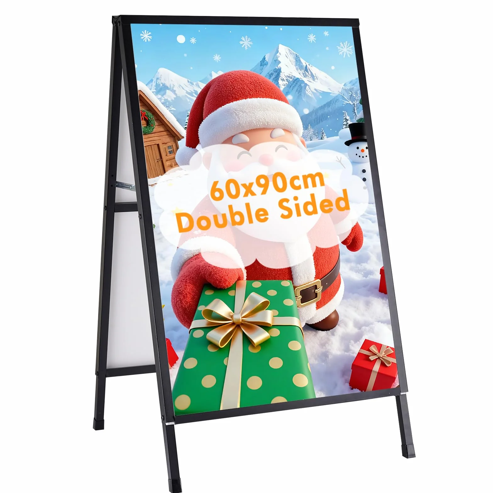YUCHENGTECH Cavalletto Pubblicitario per Esterno 60x90cm Porta Poster Bifacciale Supporto per Poster da Terra In Metallo Totem Pubblicitario per Bar Ristoranti Mostre Esterni