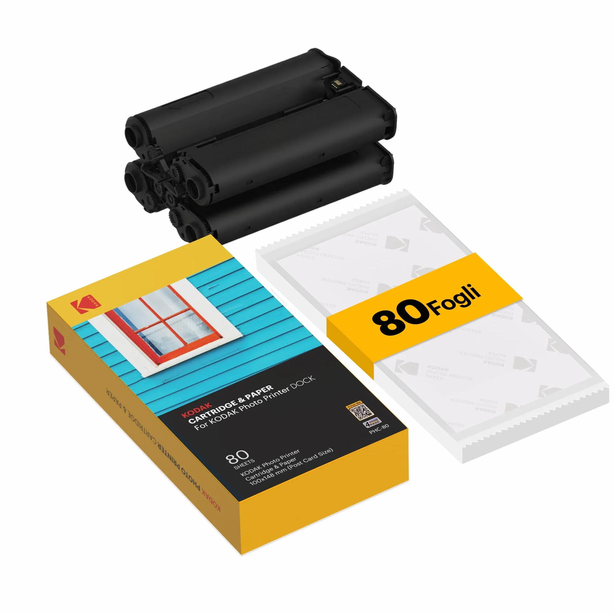KODAK 4PASS (10x15cm) Cartucce per Stampante Fotografia Dock & Dock Plus, 80 Fogli