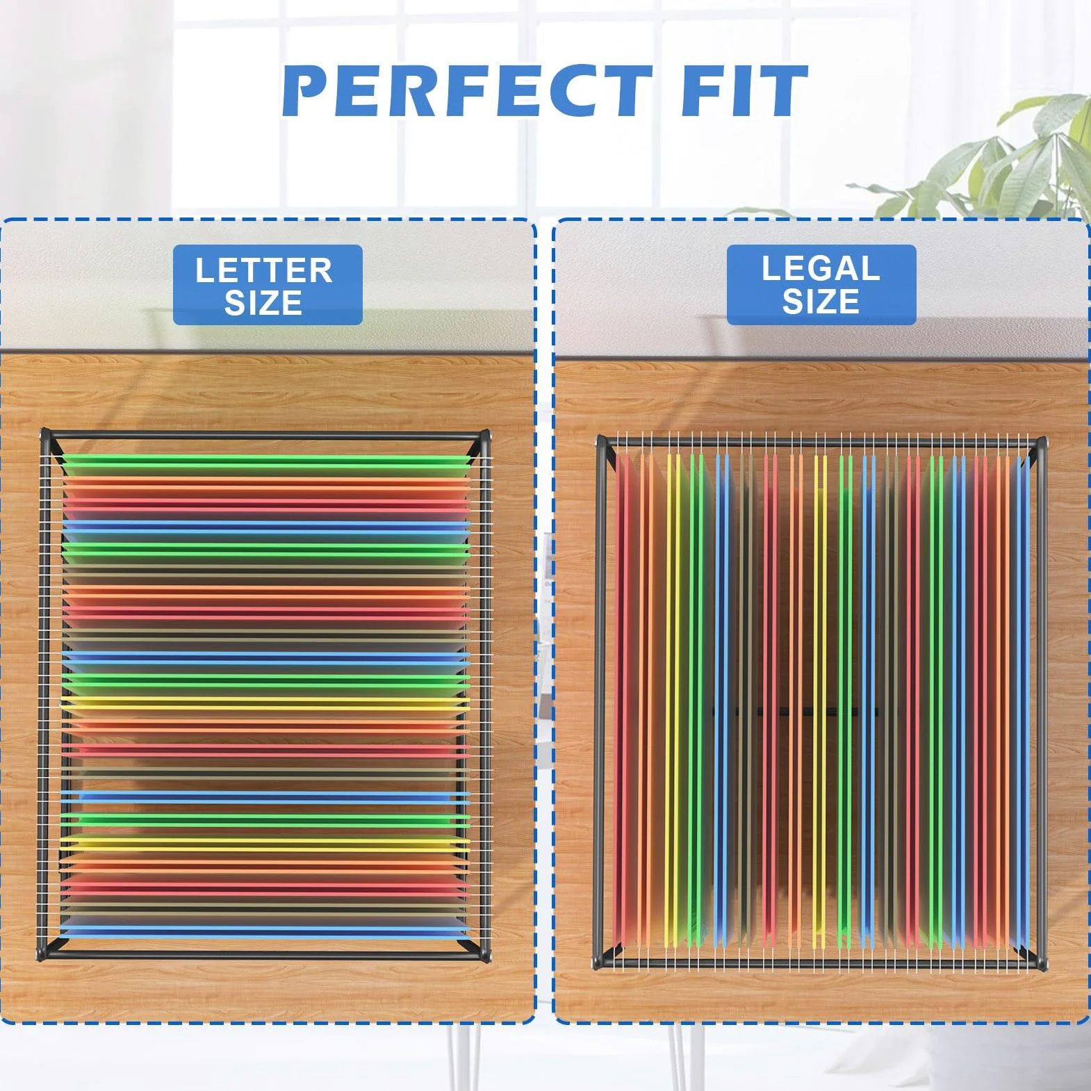 Set di 2 cartelle portadocumenti da appendere, formato legale/lettera, per dimensioni superiori a 24,6 cm di altezza, 41,6 cm di lunghezza, per armadietti, cassetti/inserti, porta documenti da