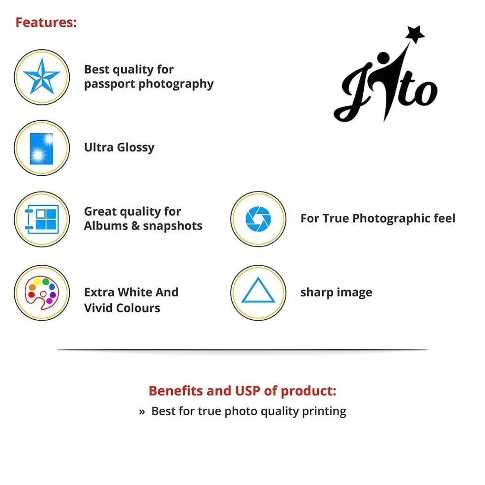 Jito JT 240-20 - Carta fotografica lucida, 240 g/mq, 20 fogli, formato A4