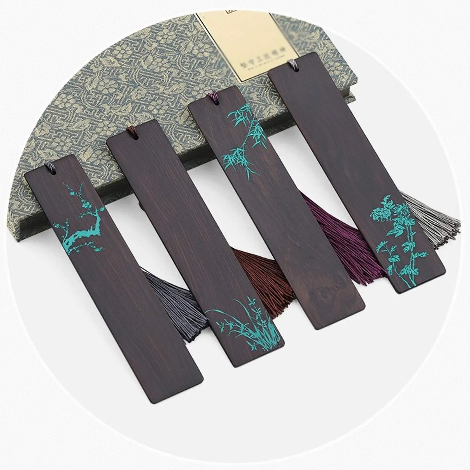 segnalibri Set di segnalibro letterario in Legno Set di segnalibro di Legno Stile Cinese con Belle Nappe Adatte per Ragazze Signore Bambini Lettori per Bambini scrittori segnalibro