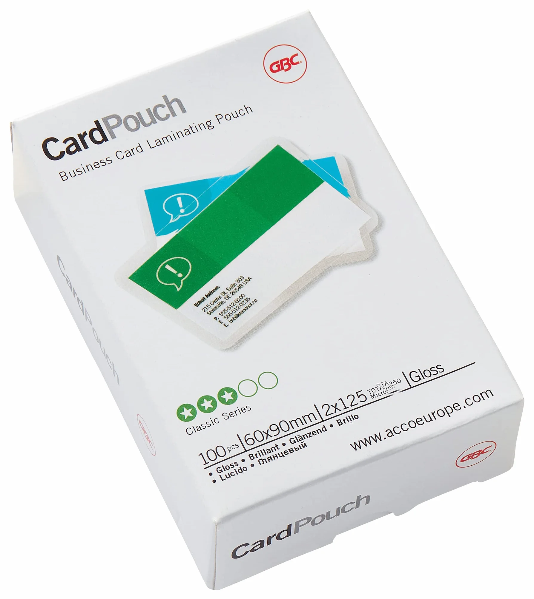 GBC Pouches Plastificazione a Caldo 100 Pezzi 60x90 mm 2x125 Micron Lucido
