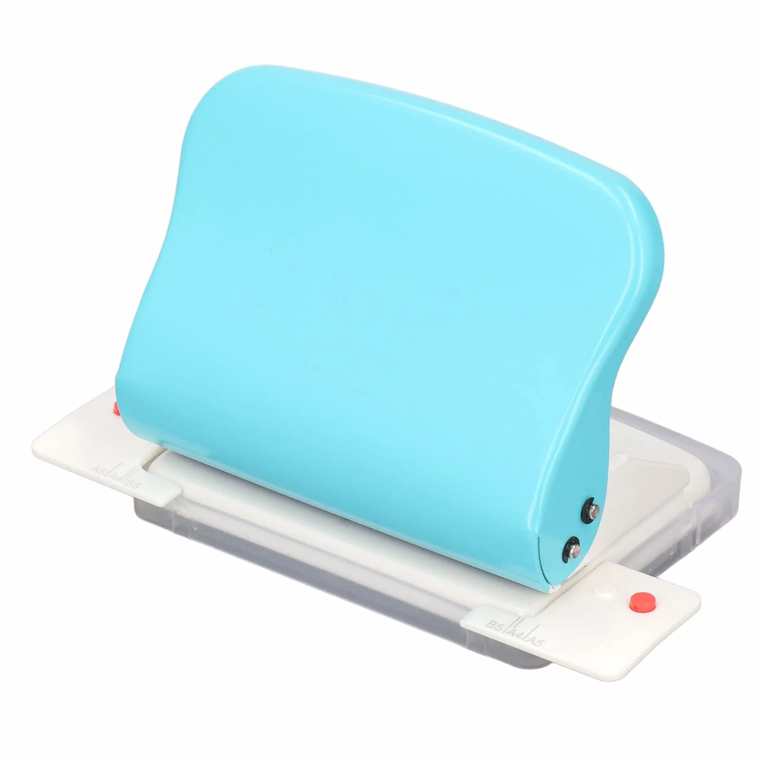Rilegatrice Portatile a Spirale per A4 A5, Capacità 10 Fogli, Distanza Fori 9,5 mm, Azzurro Metallo
