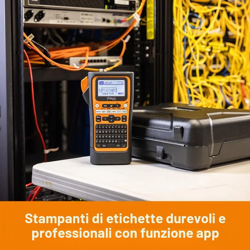 Brother PT-E310BTVP Etichettatrice Palmare Professionale Tastiera QWERTY Display LCD Nastri TZE 18 mm Valigetta Alimentatore