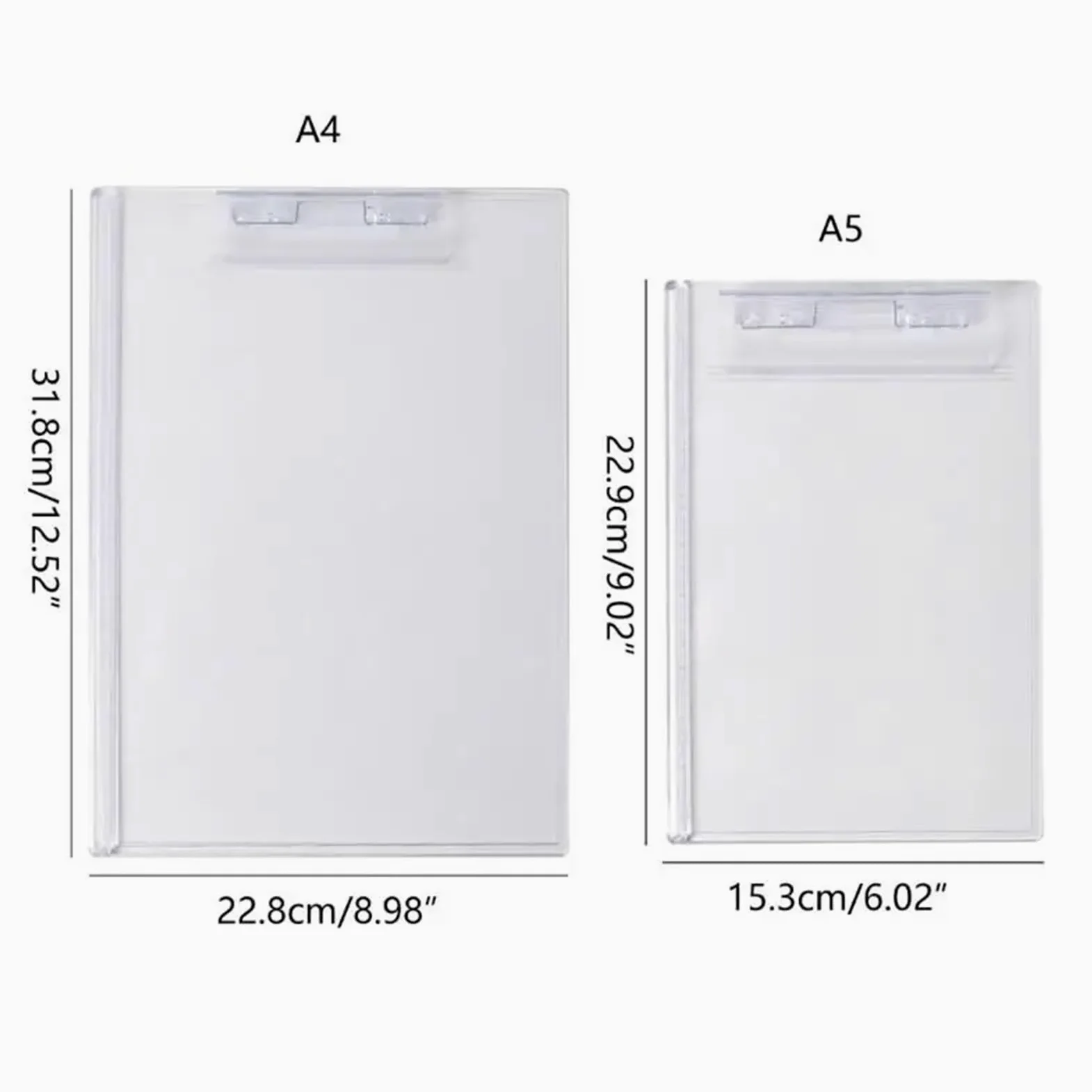Portablocco 4 Pezzi Appunti Trasparenti A4 Appunti A5 Porta Carta Lavagna con Clip for Profilo for Documenti in Forma di promemoria per l'azienda(A4)