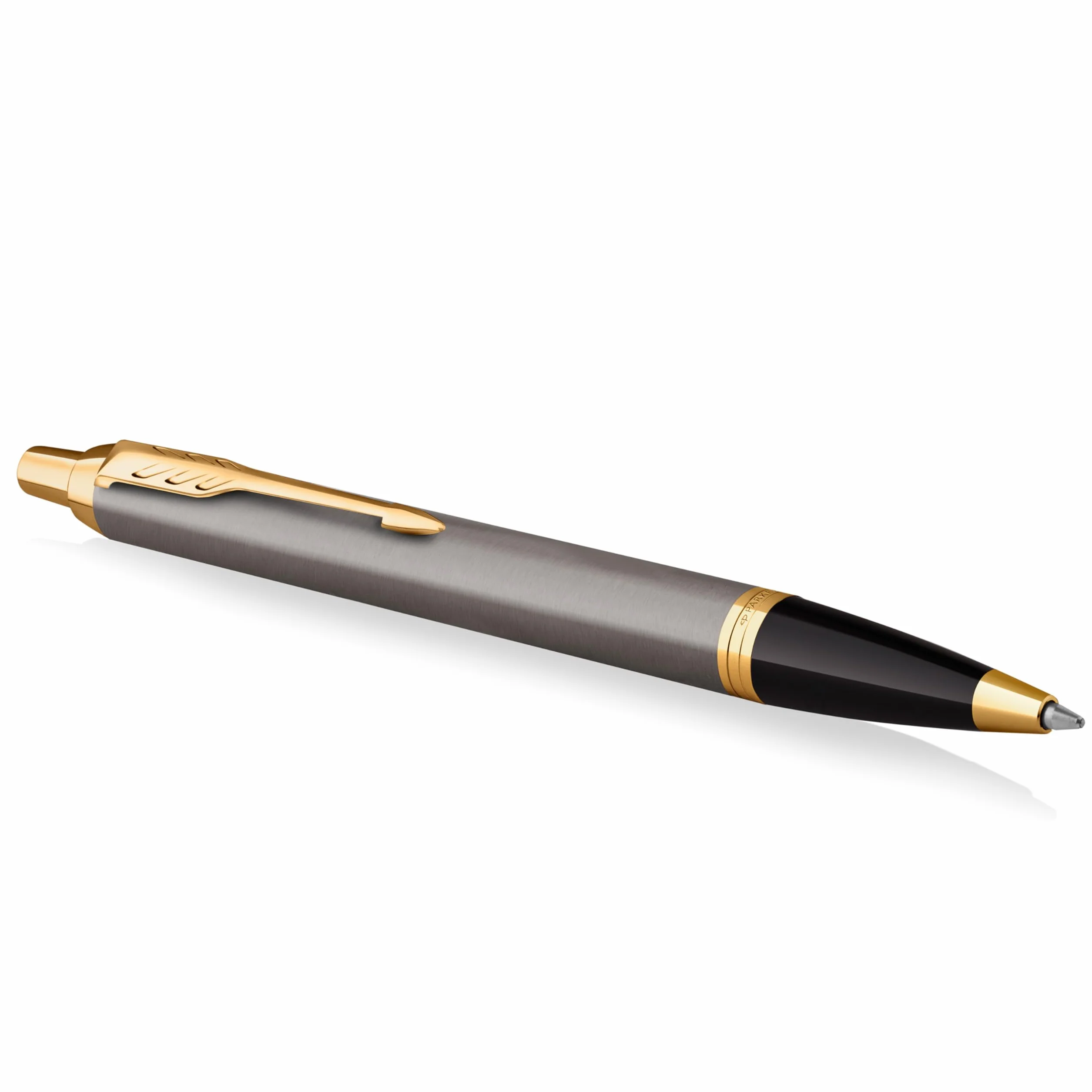 Parker IM Penna a Sfera Laccatura Grigia Pennino Dorato Punta Media Ricarica Inchiostro Blu
