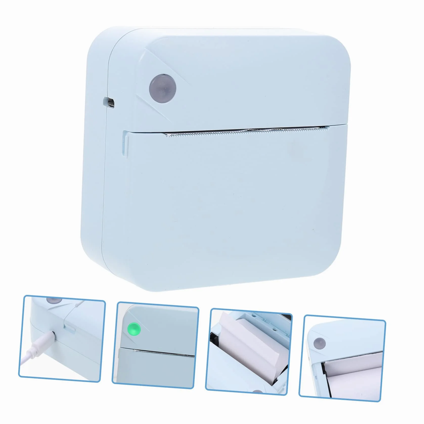 Veemoon Stampante Termica Portatile Etichettatrice Wireless Abs Ricaricabile per Ufficio Casa Studenti, Stampa Etichette Codici a Barre Foto Testo Grafica, Compatibile Smartphone, Colore