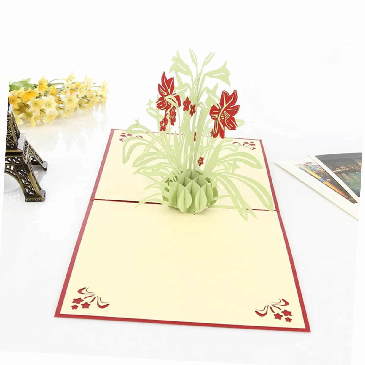 3 Set Di Biglietti Dauguri Con Narcisi in Busta 3d Per Compleanni Matrimoni Anniversari E Occasioni Di Laurea 2 Pezzi * 3