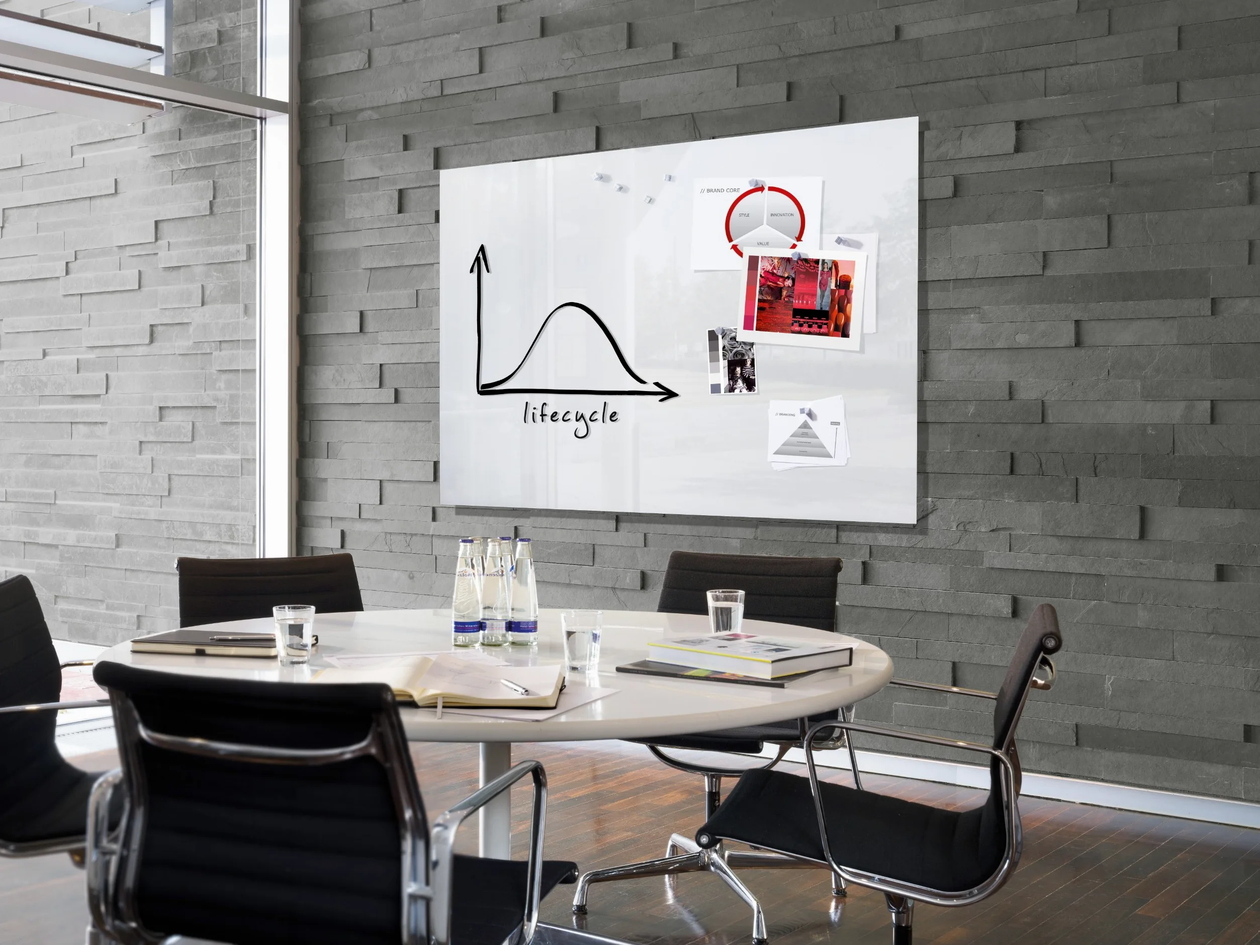 SIGEL Lavagna magnetica in vetro Artverum 120 x 90 cm | GL211, superficie lucida, vetro di sicurezza, 2 magneti al neodimio, bianco extra