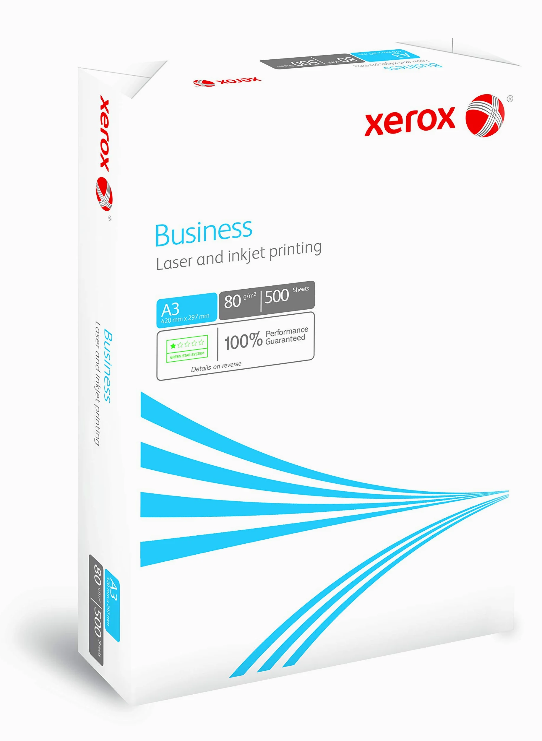 Xerox 003R91821 - Carta per fotocopiatrici e stampanti Business, universale, formato DIN A3, 80 g/m², confezione da 5 risme da 500 fogli (2.500 fogli in totale), bianco