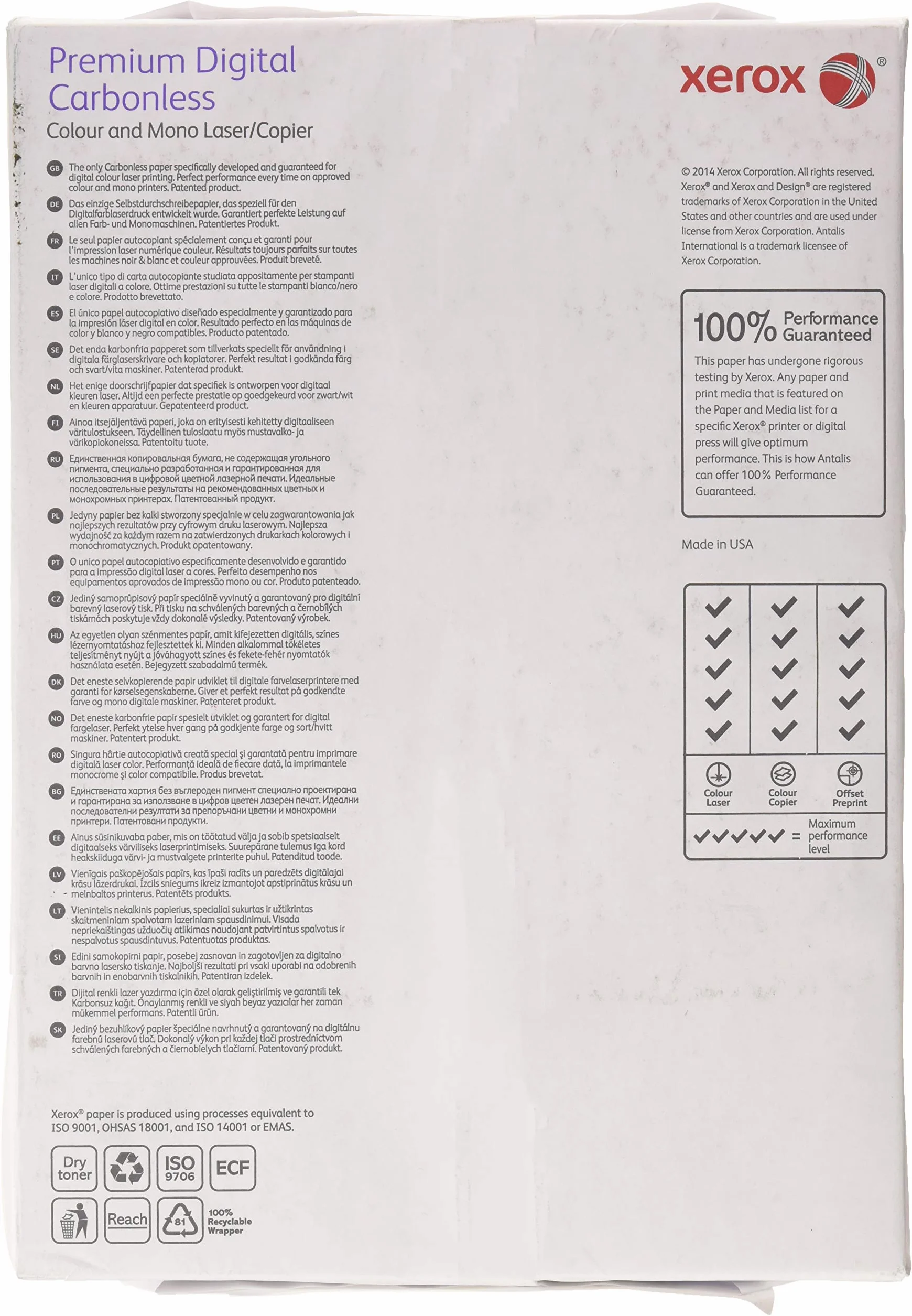 Xerox NCR Carta per stampante laser 167 fogli Bianco/Giallo/Rossa