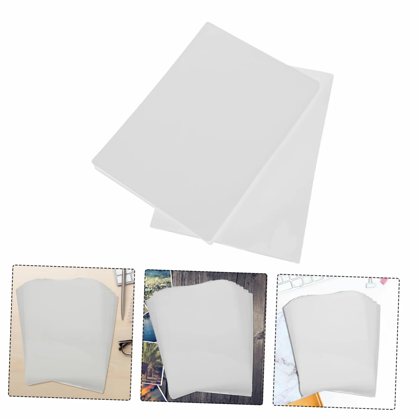 100pezzi Laminazione Trasparenti Pellicola Protettiva per Foto Adatta per Uso Domestico Ufficio e Scuola di Laminazione Termica Multiuso