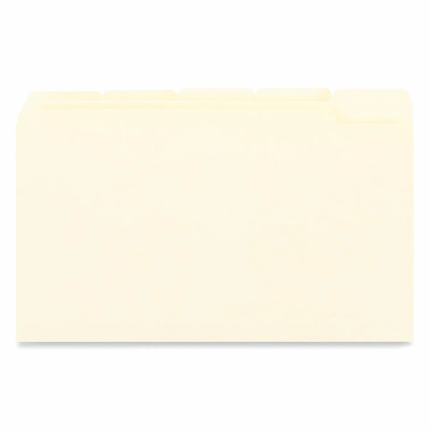 Universal® File Folders, 1/5 Cut Assorted, One-Ply Top Tab, Legal, Manila, 100/Box, Sold as 1 Box