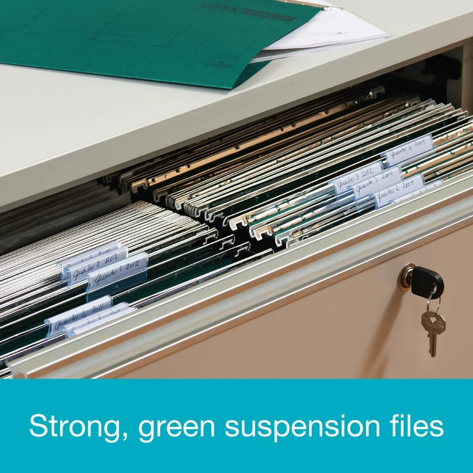 Summit Foolscap, cartelline sospese per schedario, confezione da 50, colore: verde