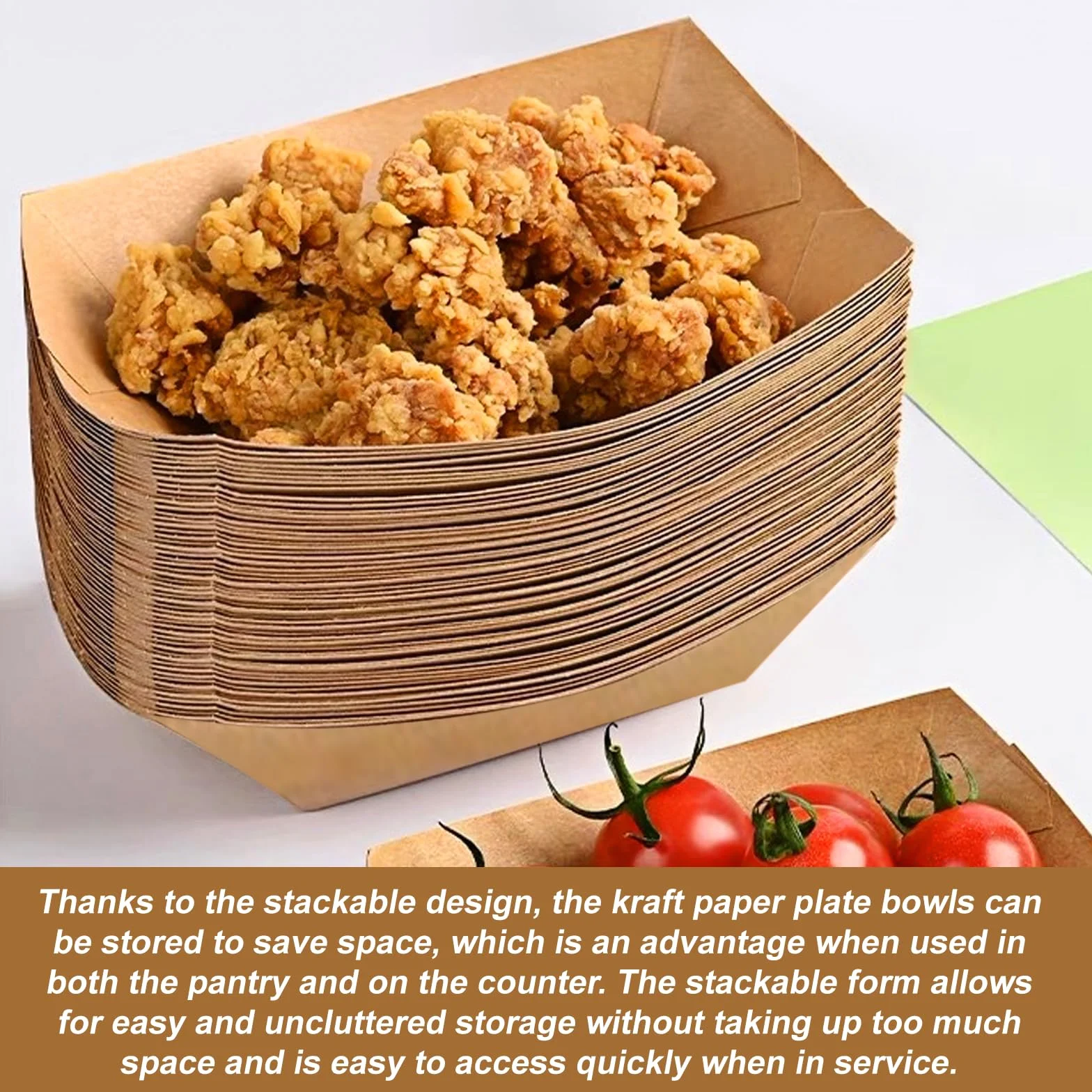 Ciotole in cartone resistente impermeabili 18x12x2,5 cm per patatine fritte snack macarons