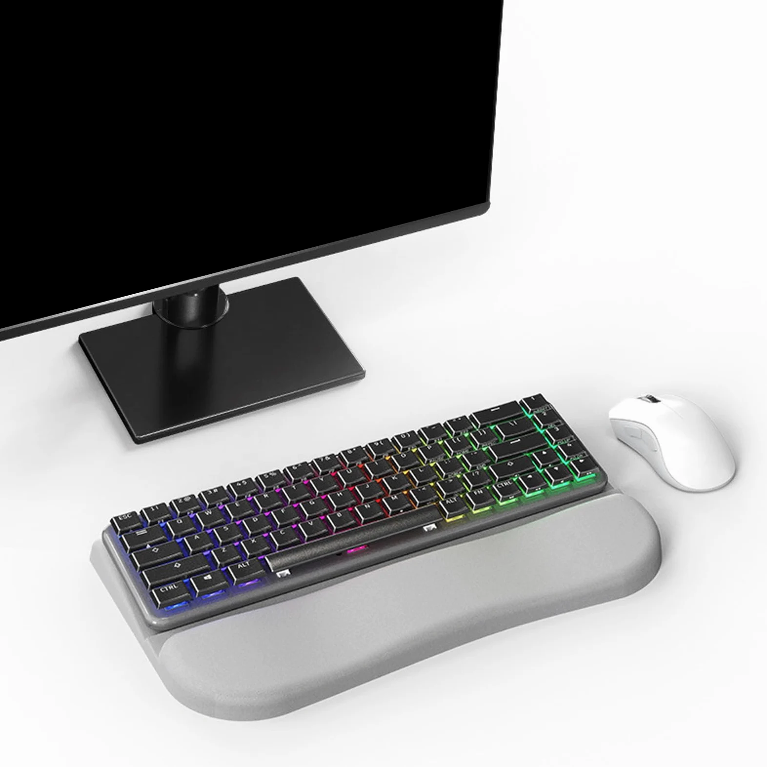 Poggiapolsi in silicone sottile trasportabile, ideale per pendolari e turisti che necessitano di un comfort ergonomico e antiscivolo per la digitazione