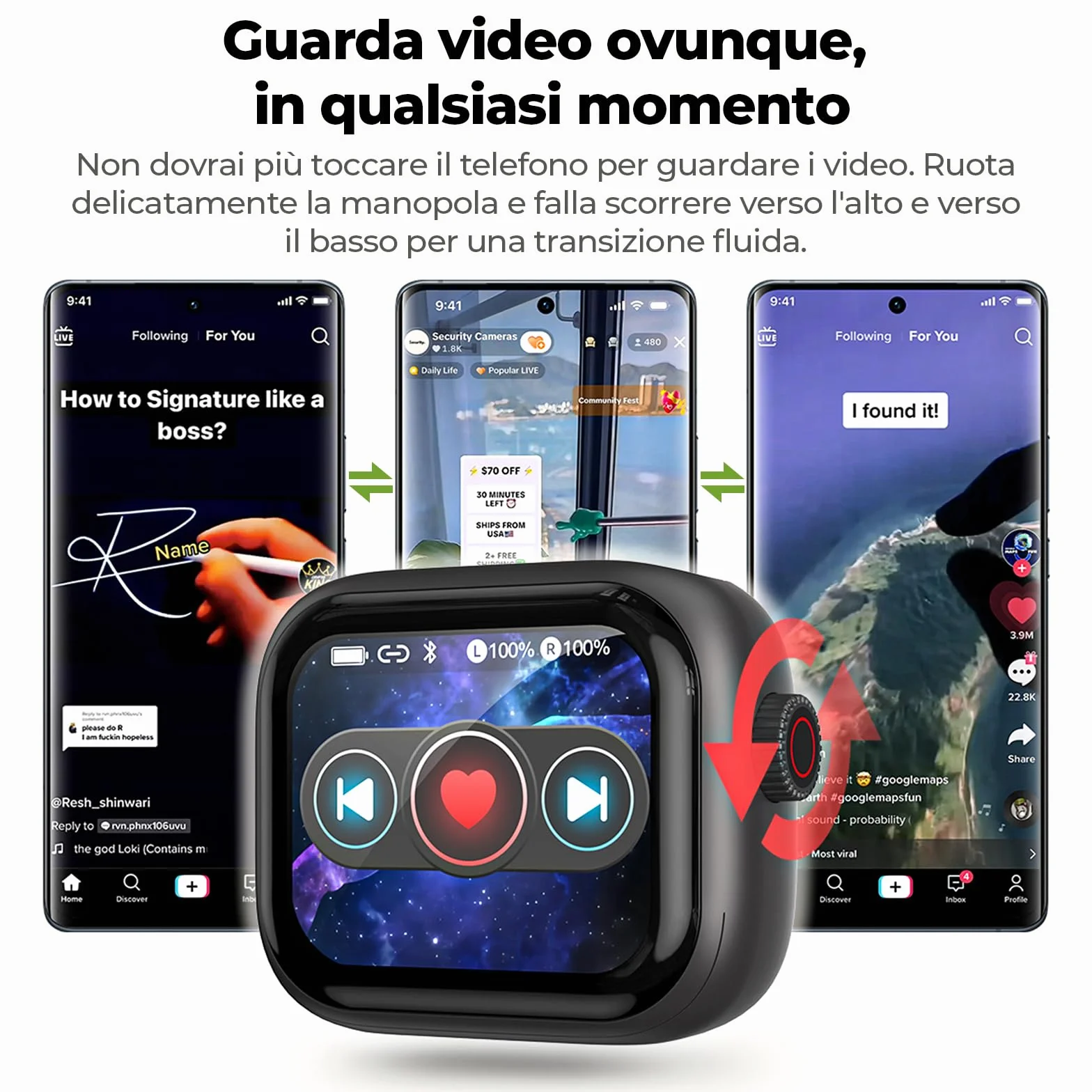 Ne40 AI cuffie traduzione simultanea, bluetooth 6.0 auricolari traduzione con 134 lingue/9 modalità - cuffie con traduttore con manopola girevole, 48 ore di autonomia per viaggi/affari/studio