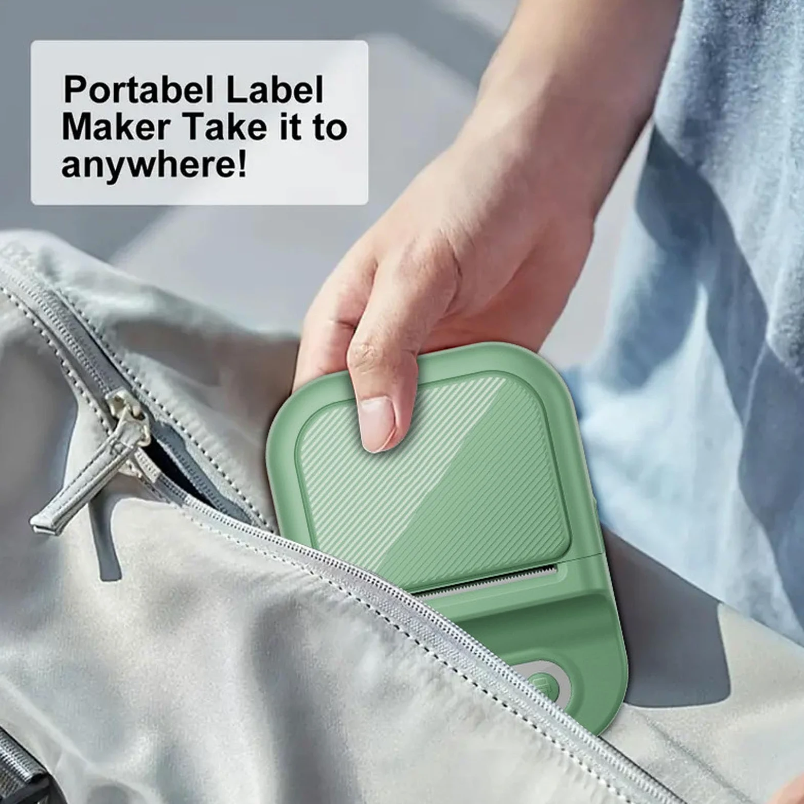 Sxhlseller Mini Stampante per Etichette, Etichettatrice 203 DPI, Stampante Termica Portatile con App Versatile per Piccole Imprese, Casa, Logo, Ufficio, Scuola (GREEN)
