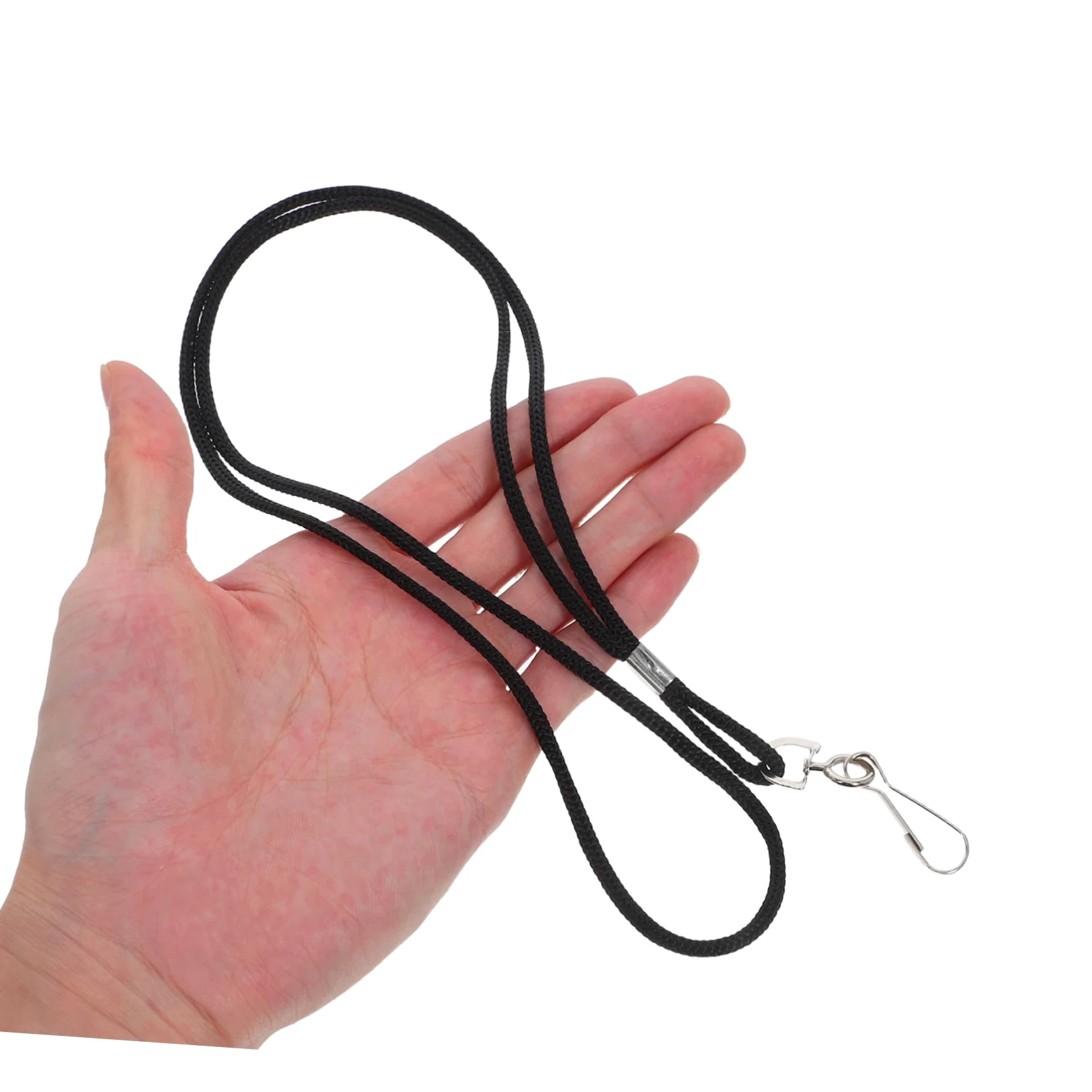100pezzi Cordino Porta Badge Nero Clip in Metallo Laccetto Porta Badge da Collo per Tessere Identificative per Lavoro Ufficio e Scuola