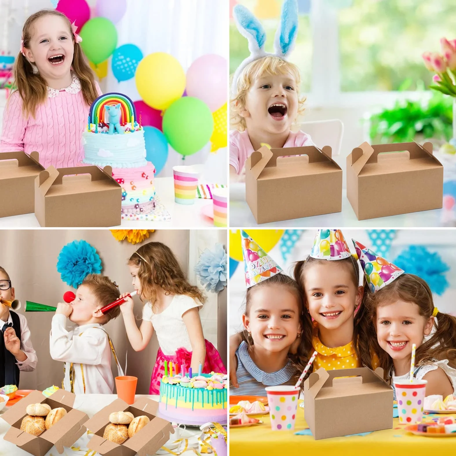 Scatola di carta kraft marrone 19x11x10 cm per cupcake regalo asporto torte brownie pane dolcetti pollo fritto