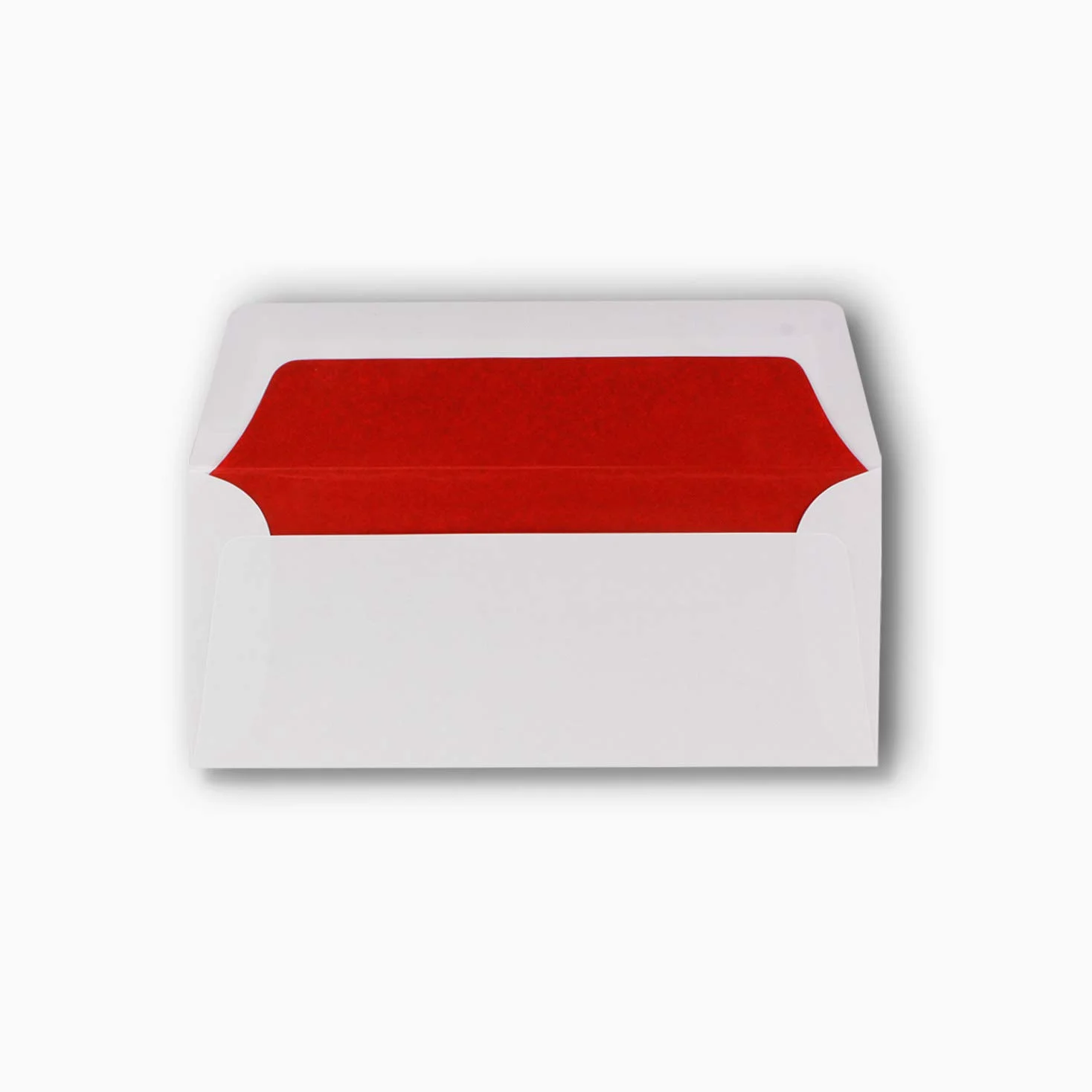 Buste bianche – DIN lungo – Foderate con carta velina rossa – 100 g/m2 – 220 X 110 mm – Adesivo umido 200 Stück rot