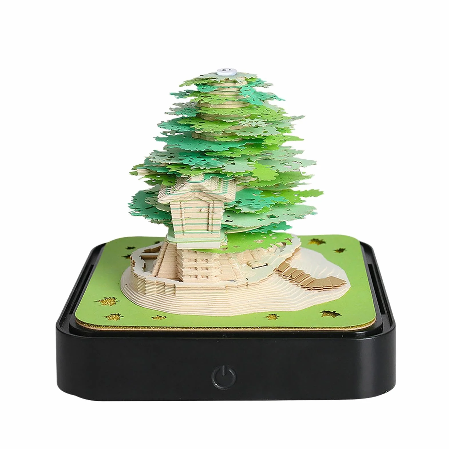 Calendario 3D Quaderno d'Arte Design Albero e Casa | Con Coperchio Antipolvere Trasparente e Blocco Note a Strappo Estetico per Insegnanti Studenti Ufficio Scuola Task