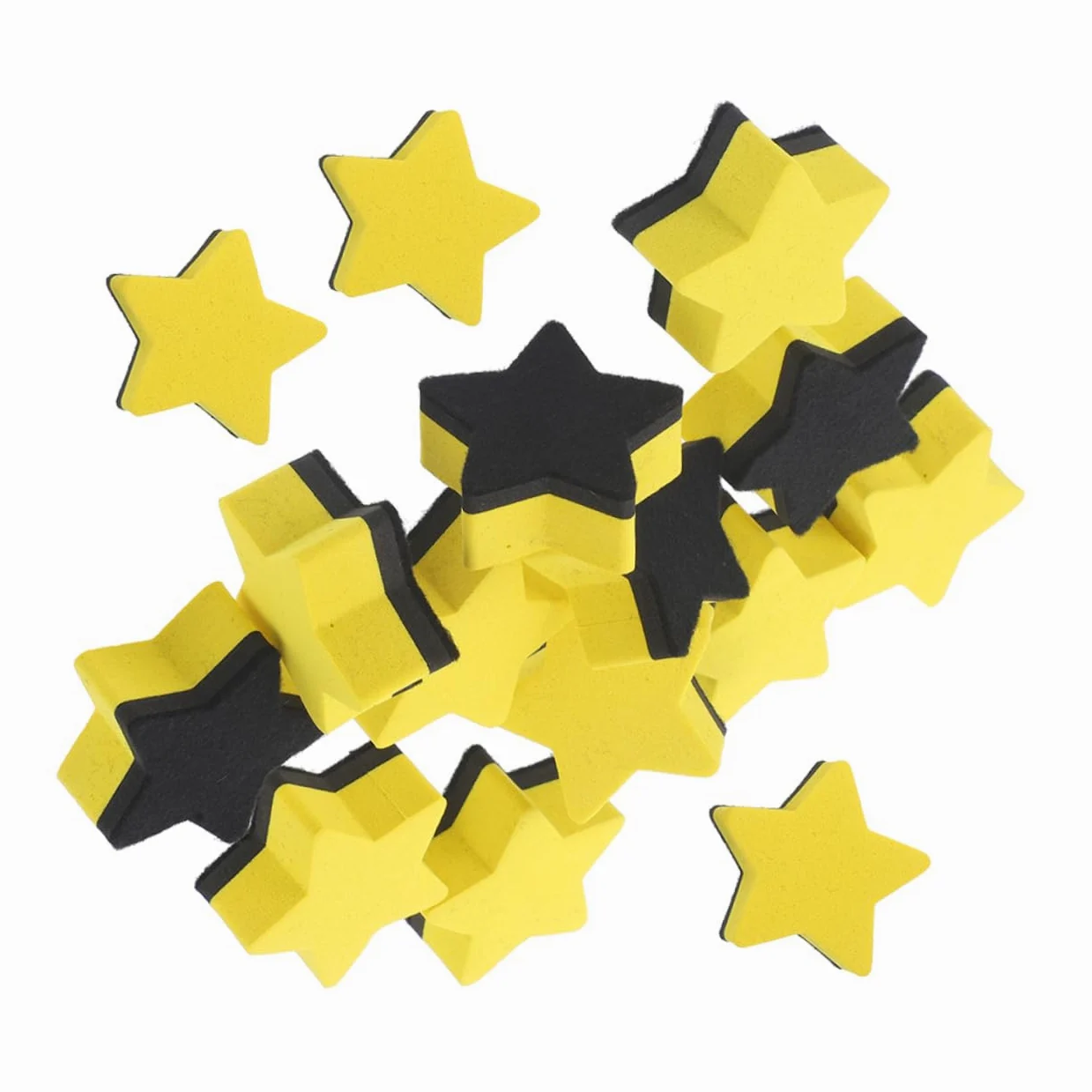 ARTIBETTER 4 Set Gomma Pentagramma Alunno Lavagna Bianca Cancellabile A Secco Magnetico Pulire Gomme Cancellabili A Secco Per La Classe Gomme Di Classe Panno in Feltro Giallo 15 Pezzi * 4