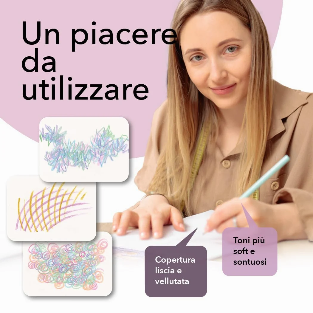 Castle Art Supplies Set di 48 Matite Colori Pastello - con Extra | Colori in tonalità delicate e sontuose per professionisti e artisti adulti - in solida custodia cernierata da viaggio