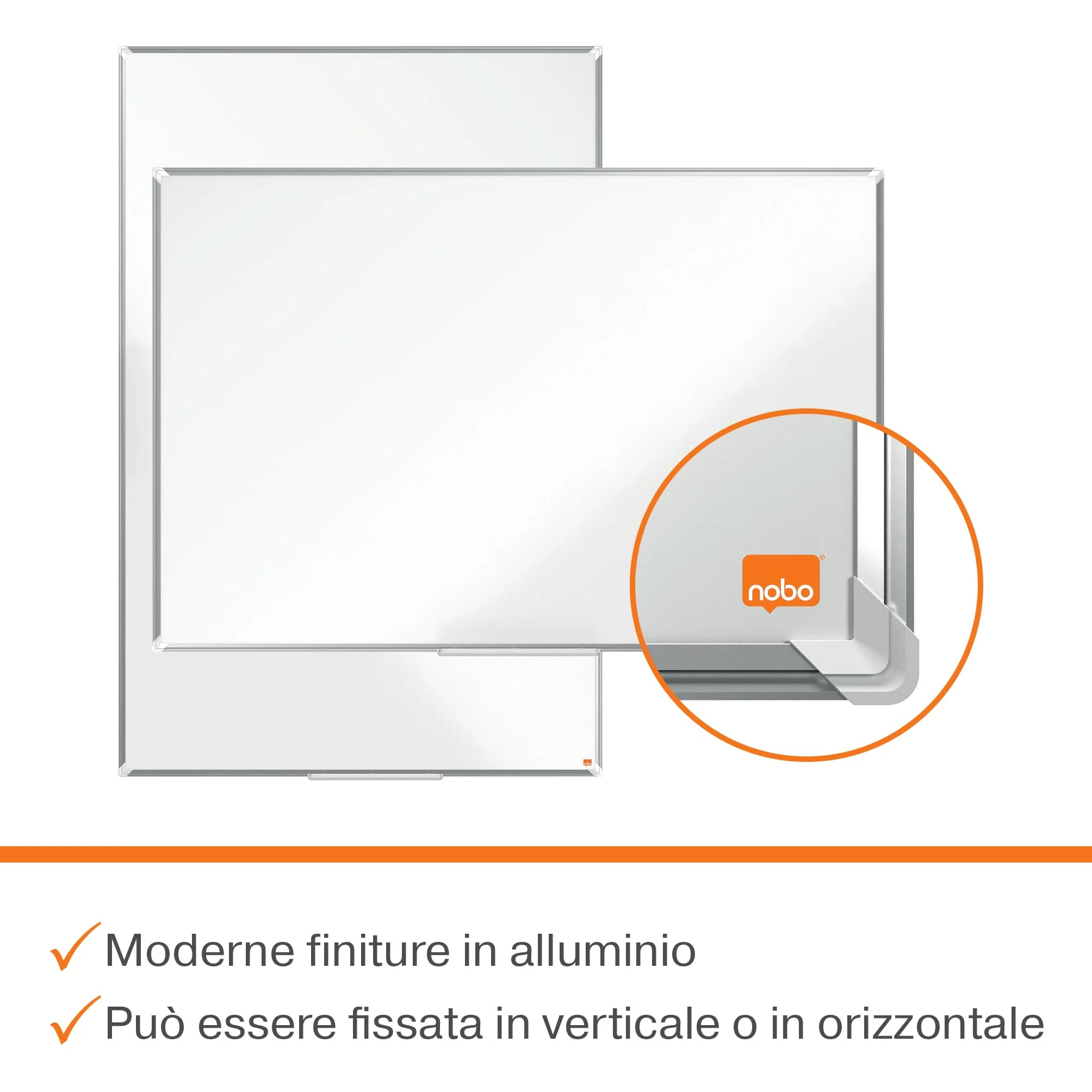 Nobo Premium Plus Lavagna Magnetica Laccata - 1200x900 mm, Cornice in alluminio, Certificazione Ecolabel UE, 1915156