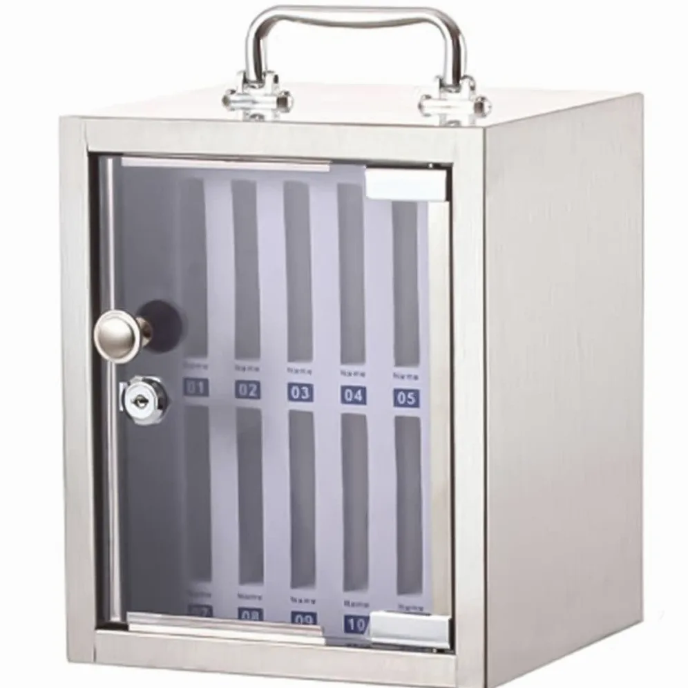 Cassettiera trasparente con serratura a parete, con maniglia, 12 tasche, per ufficio/classe, soluzione di archiviazione sicura per un facile accesso e sicurezza