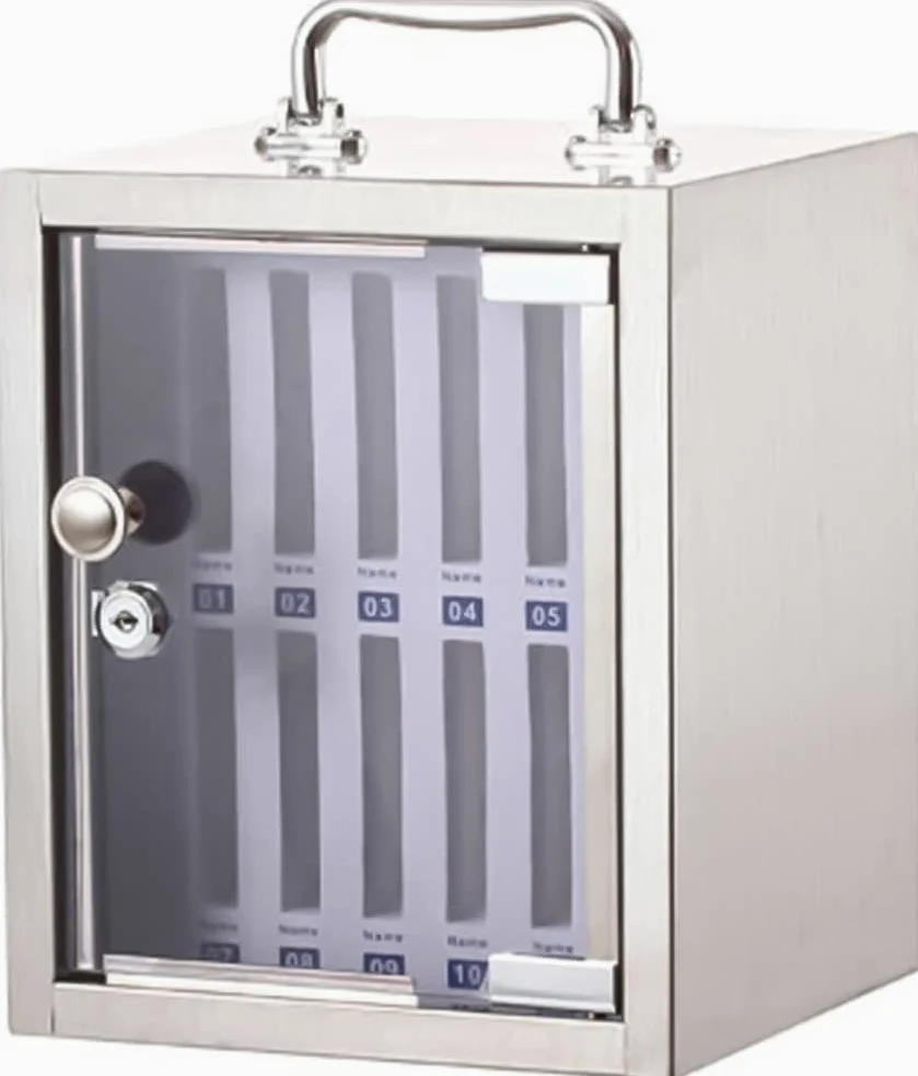 Cassettiera trasparente con serratura a parete, con maniglia, 12 tasche, per ufficio/classe, soluzione di archiviazione sicura per un facile accesso e sicurezza