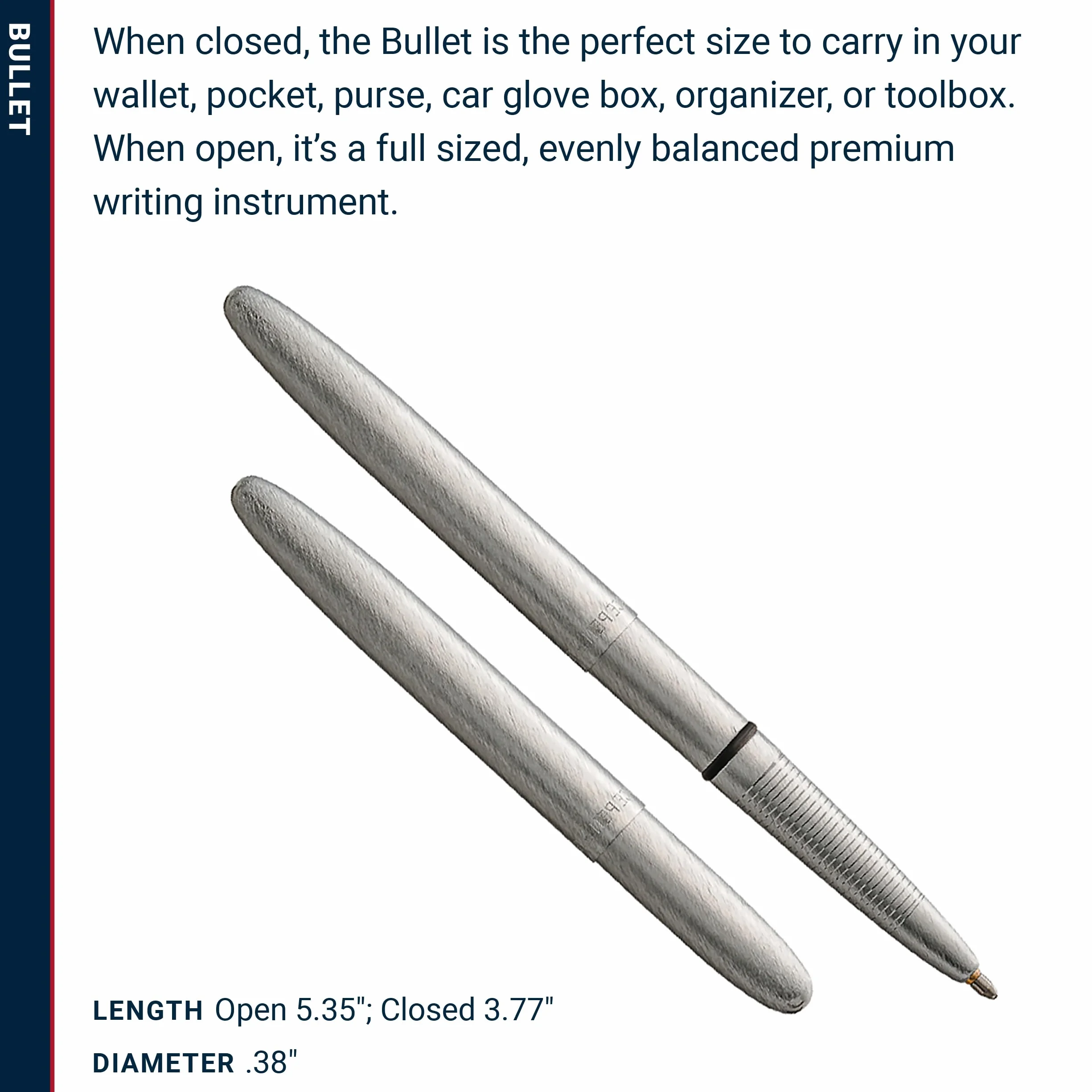 Brushed Chrome Bullet Space Pen