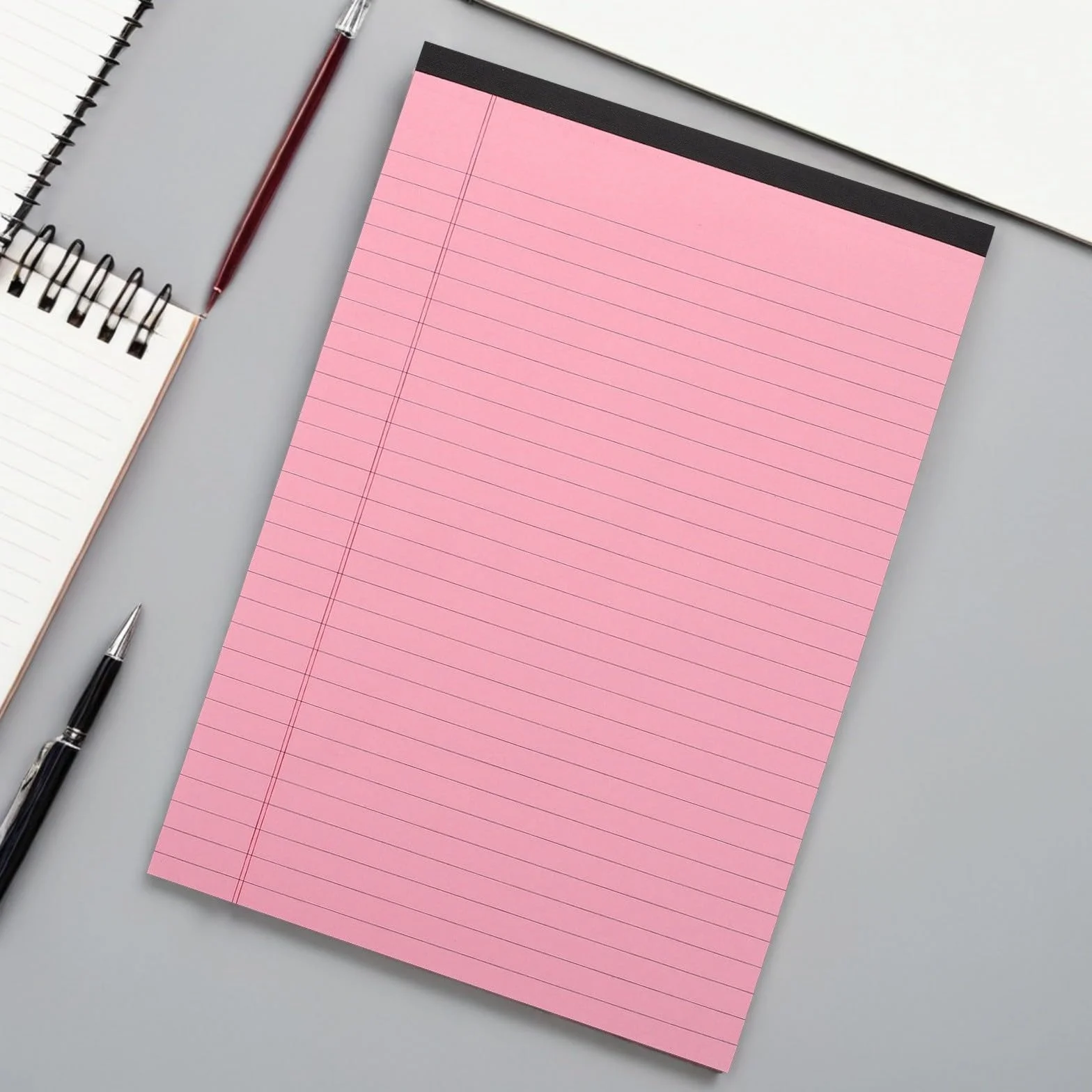 CALLARON Quaderno per Organizzazione Efficiente A4 Rosa 4 Pezzi Fogli Strappabili, Pagine Rigate e Colonne Divise in Ufficio e Lavoro