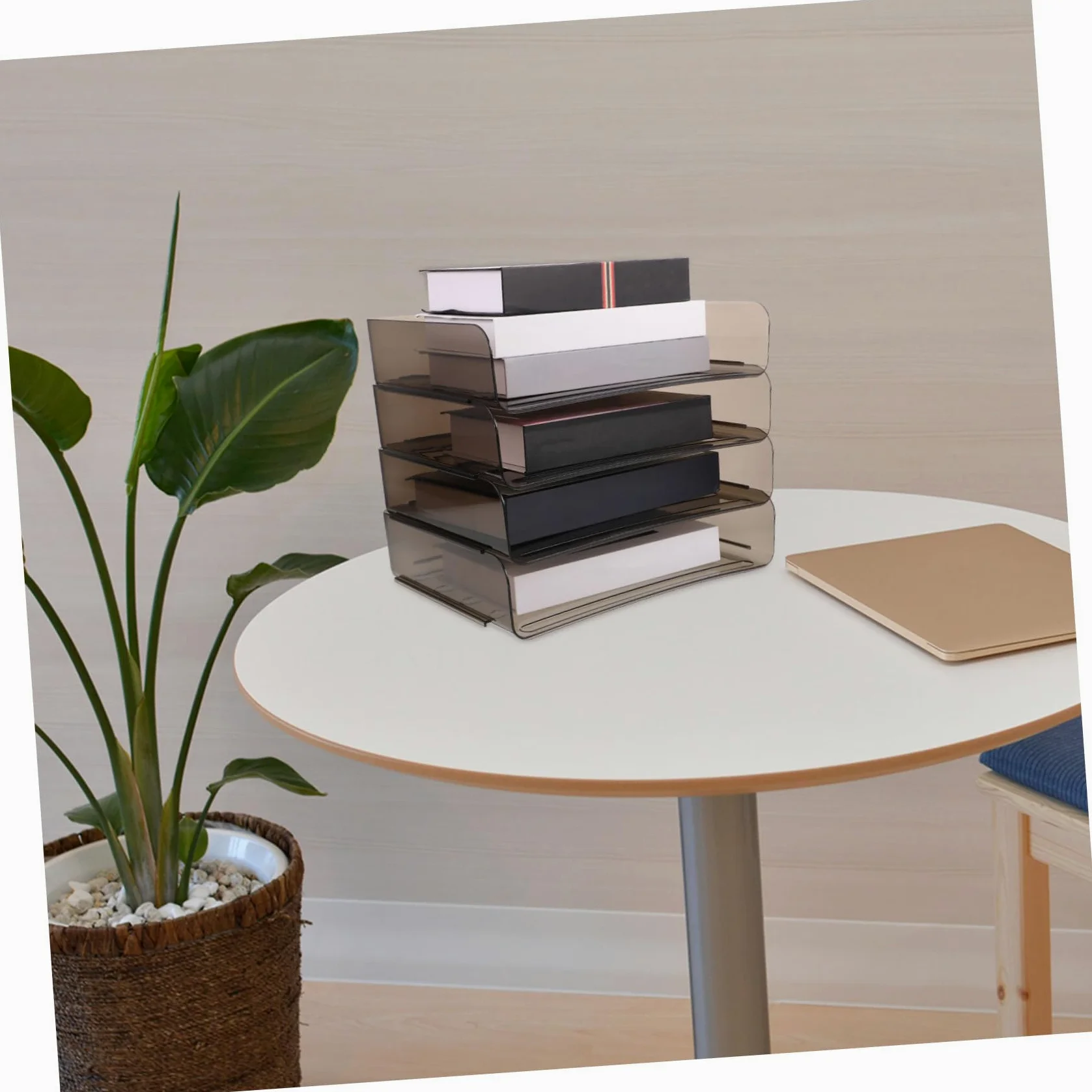 Document Holder in Acrilico Coffee, Desk File Organizer Multilayer | Back To School Party, Organizer per Libri per Scrivania, Organizzatore di File Chiaro