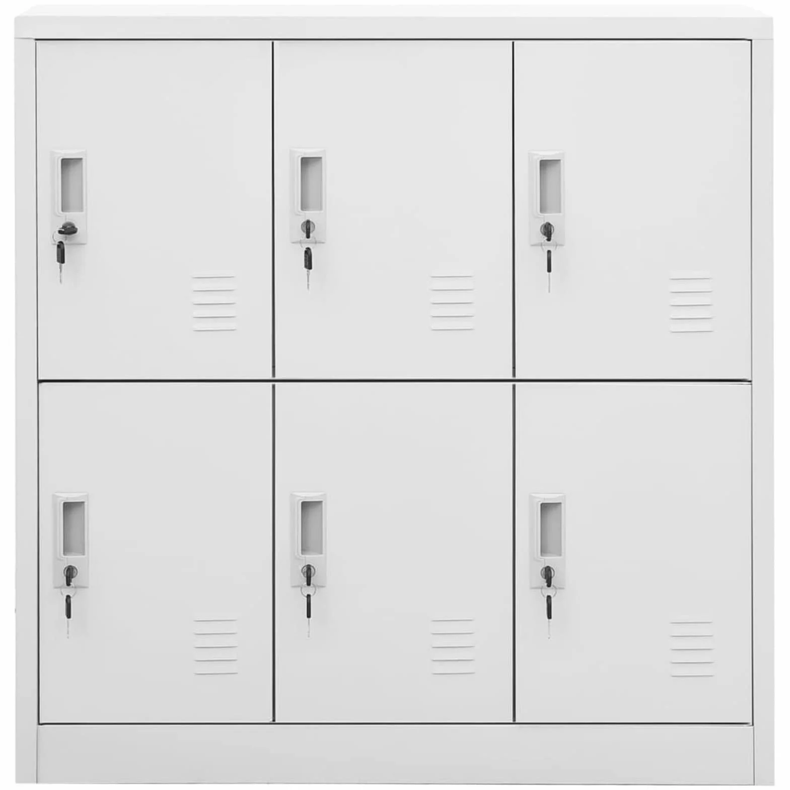 Capwee Armadietto Spogliatoio Armadietti con Chiave Armadio Metallico Armadio per Ufficio per Scuole e Uffici in Acciaio-Grigio Chiaro-con 6 armadietti