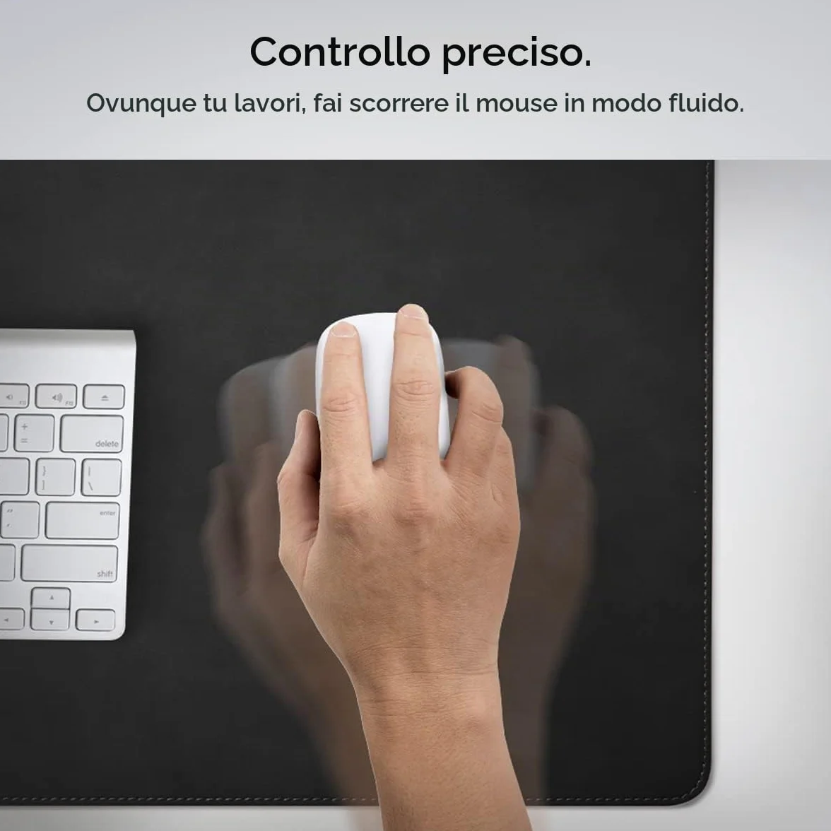 Spigen Tappetino Scrivania in Pelle PU Vegana Velo con Magnete Integrato per Organizzazione Cavi, Sottomano Antiscivolo in Gomma, Tappeto Impermeabile - Nero