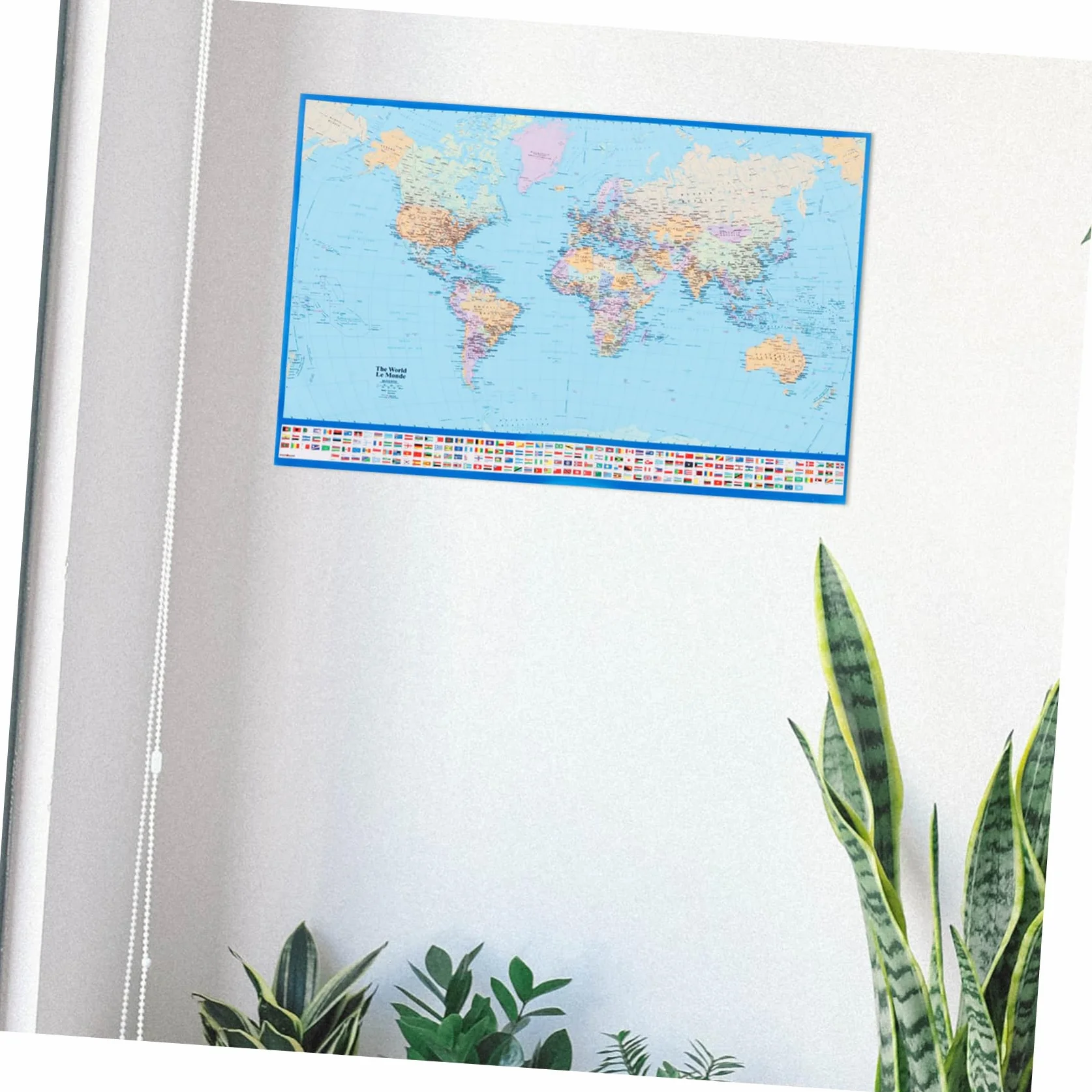 Veemoon Poster Educativo Mappa Del Mondo e Stati Uniti 40x60 Cm Set 2 Pezzi