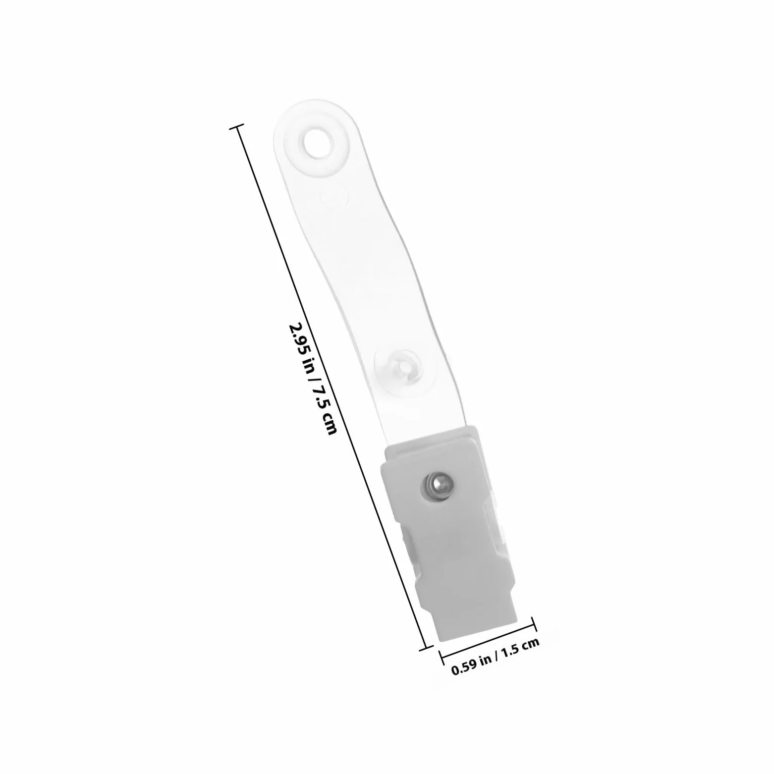 Ciieeo 100 Pezzi Clip Porta Badge in Plastica Trasparente, Piccola Clip per Carta D'identità con Cinghie, Porta Badge da Collo Tascabile per Ufficio e Lavoro