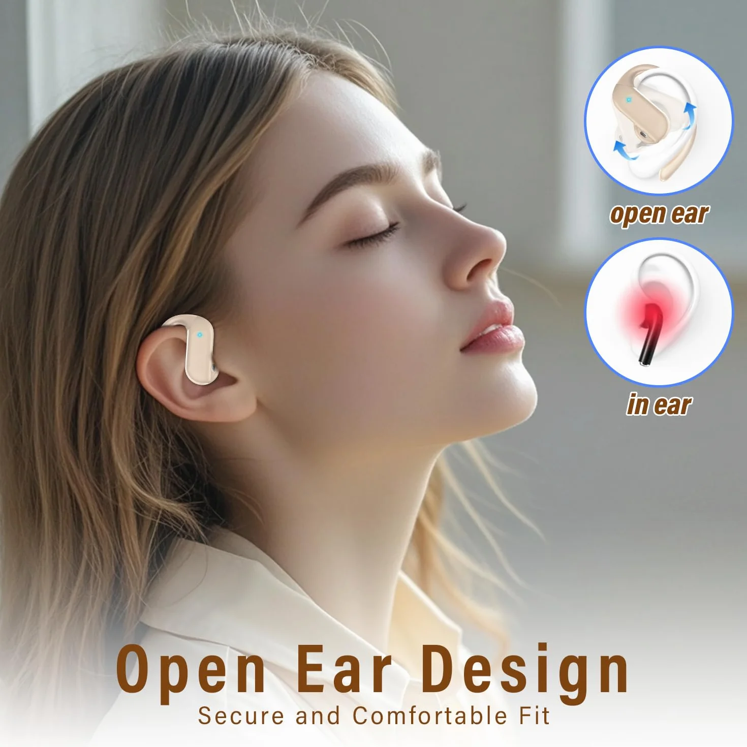 AI Cuffie Traduzione Simultanea, 3-in-1 Bluetooth 5.4 Cuffie Traduzione con 165 Lingue/8 Modalità, 42 Ore Open Ear Auricolari Bluetooth con APP e Codice Autorizz Permanente per Viaggi/Affari, Bianco