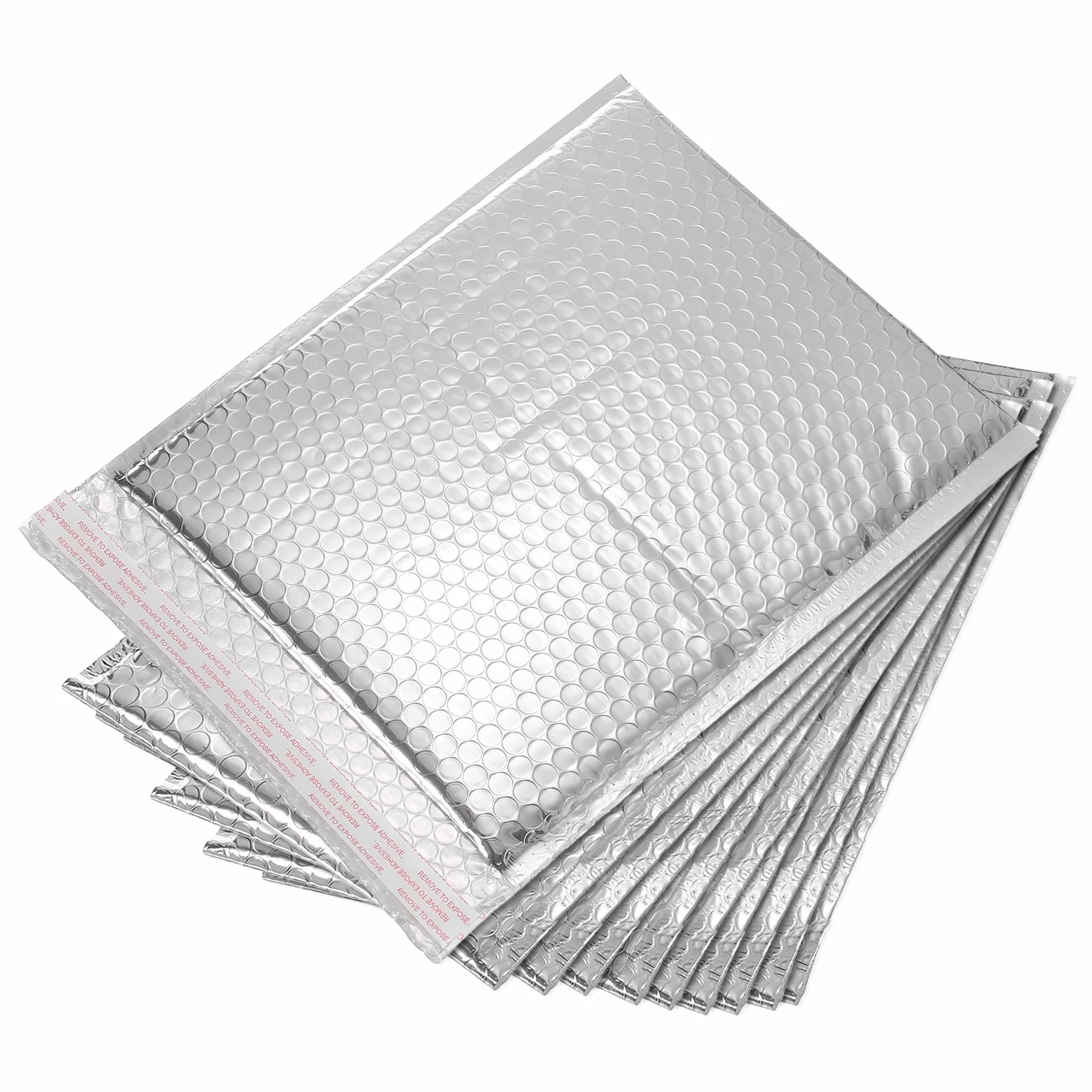 QUARKZMAN Busta Termica a Bolle, 11 × 9,4 Pollici Argento Autoadesiva Buste Termiche a Bolle Fresche Buste Postali Alluminio per Libri Cibo Cosmetici, Confezione da 10